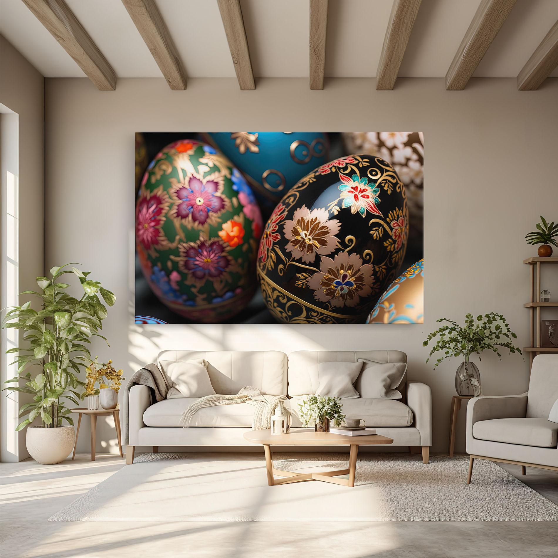 Vászonkép Close Up Painted Eggs mockup 6