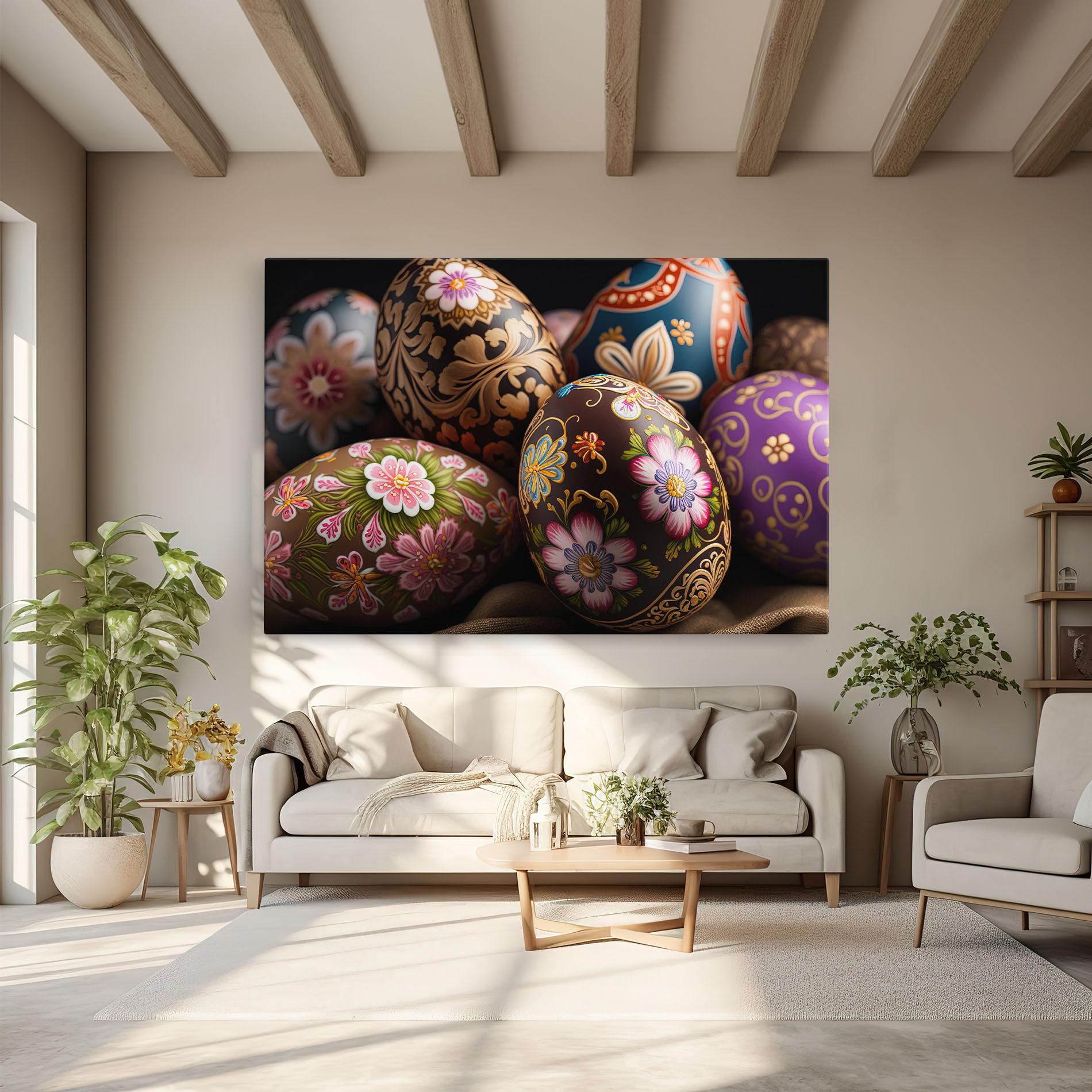 Vászonkép Pretty Painted Eggs mockup 6