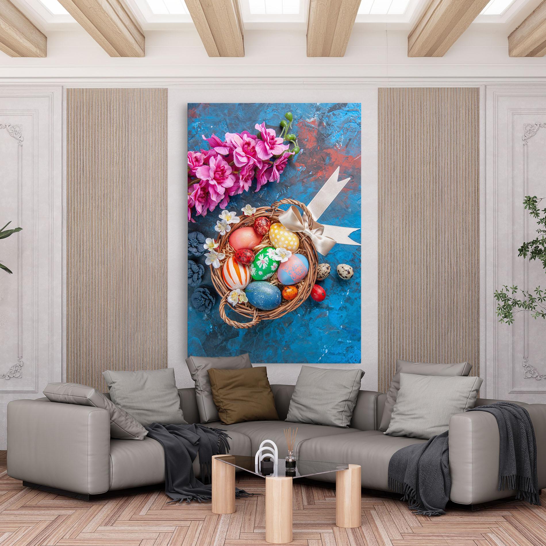 Vászonkép Colored Easter Eggs mockup 6
