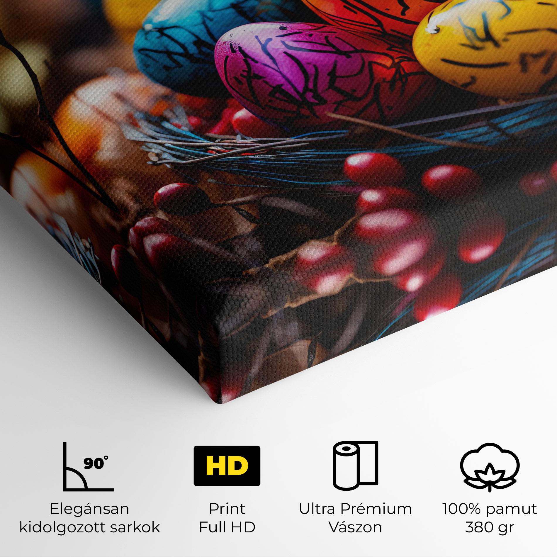 Vászonkép Colorful Easter Eggs mockup 4