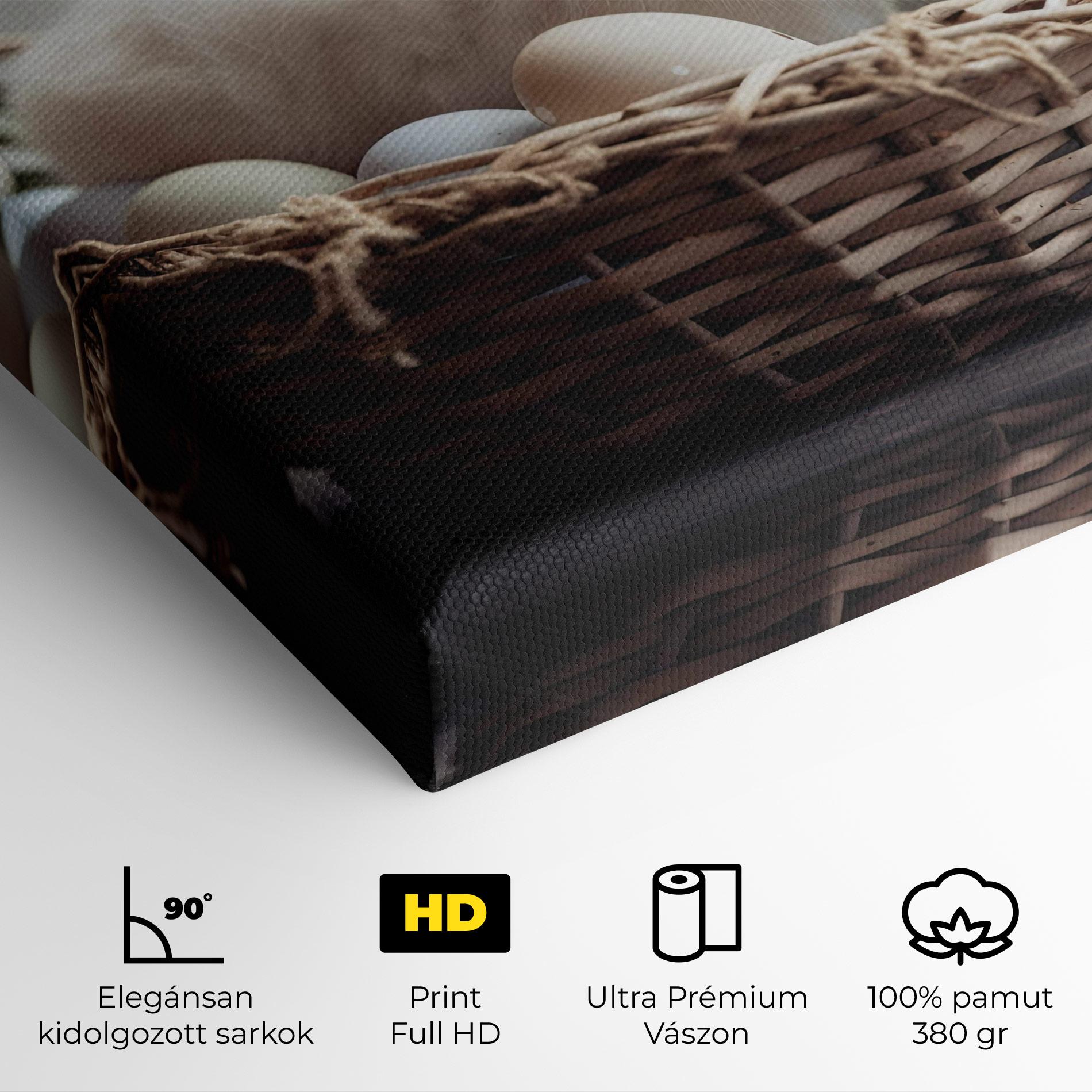 Vászonkép Cute White Easter Eggs mockup 4