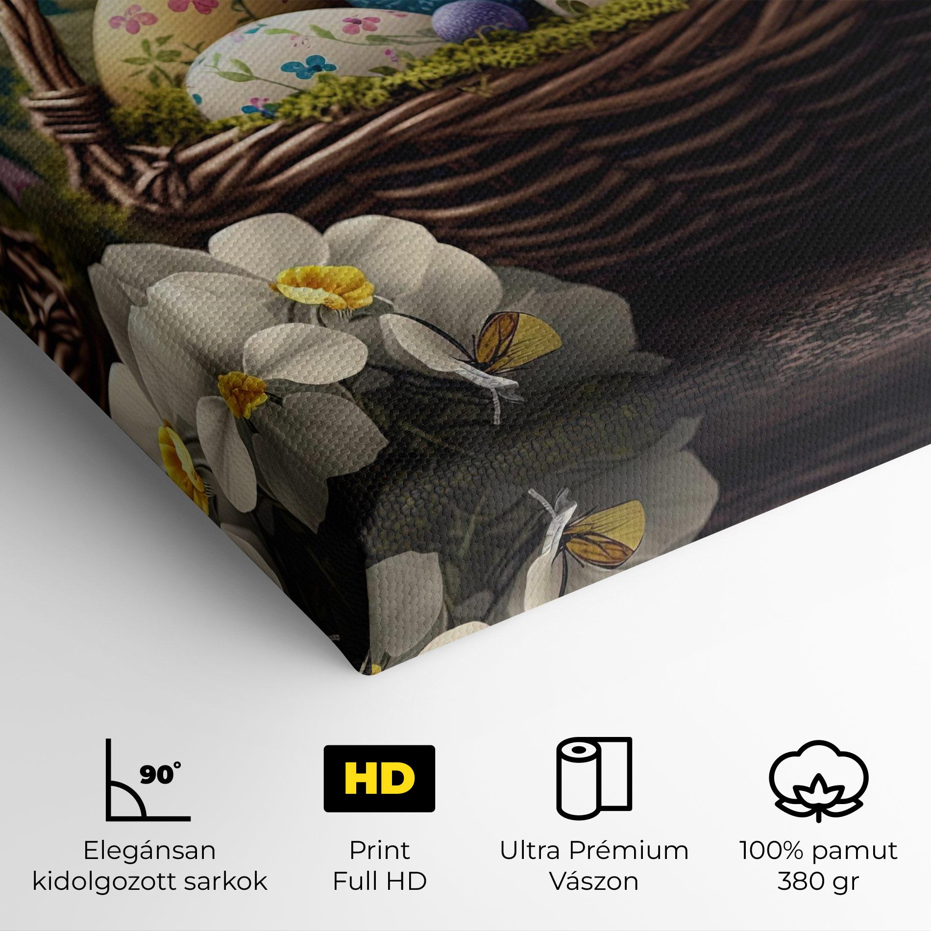 Vászonkép Easter Eggs Butterfly mockup 4