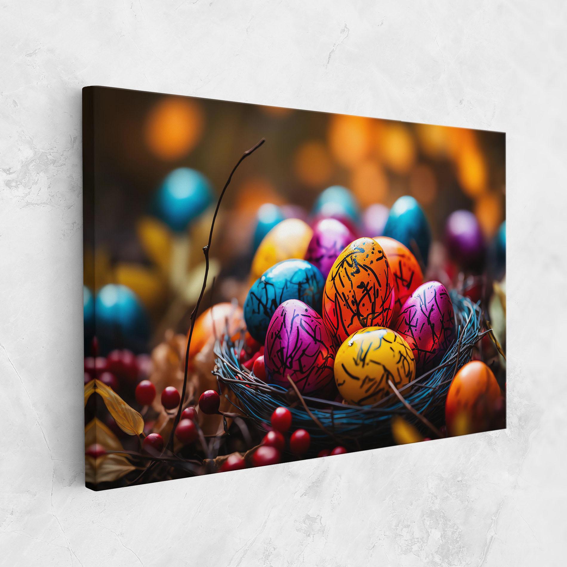Vászonkép Colorful Easter Eggs mockup 1