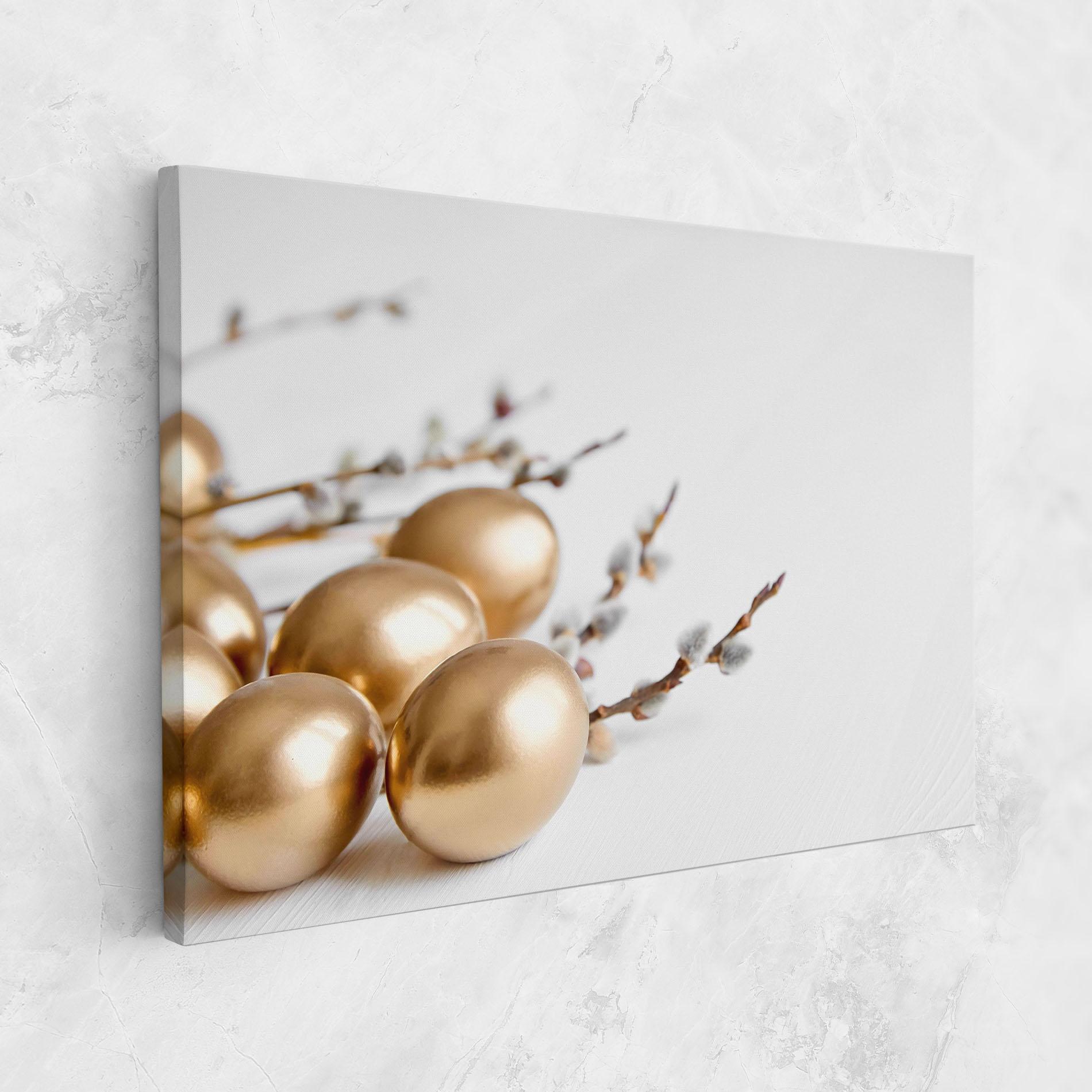 Vászonkép Easter Gold Eggs mockup 1