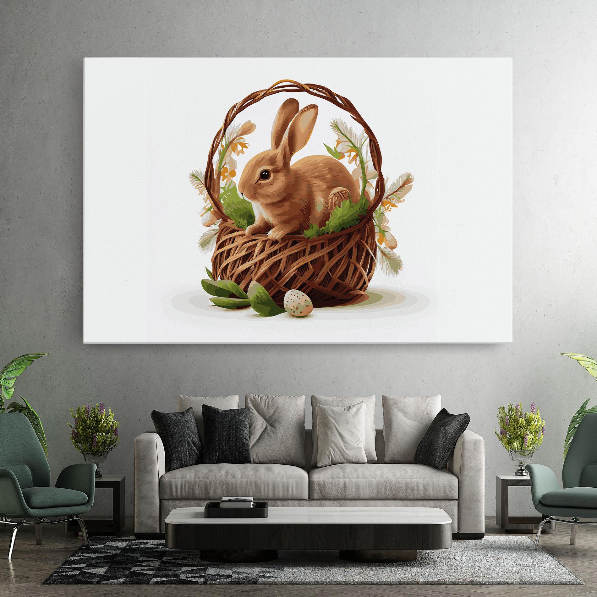 Vászonkép Bunny In Basket mockup 7