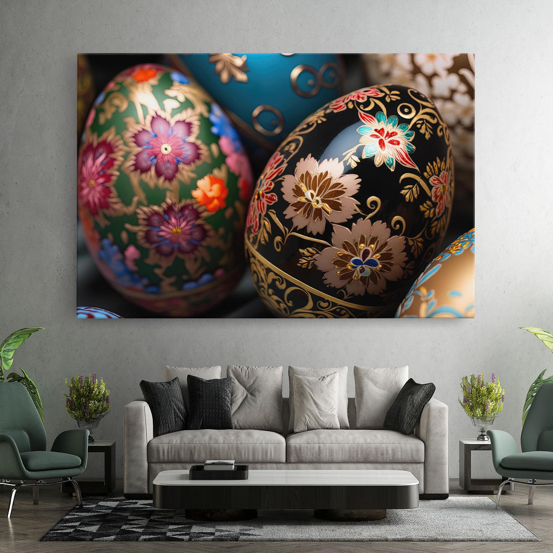 Vászonkép Close Up Painted Eggs mockup 7