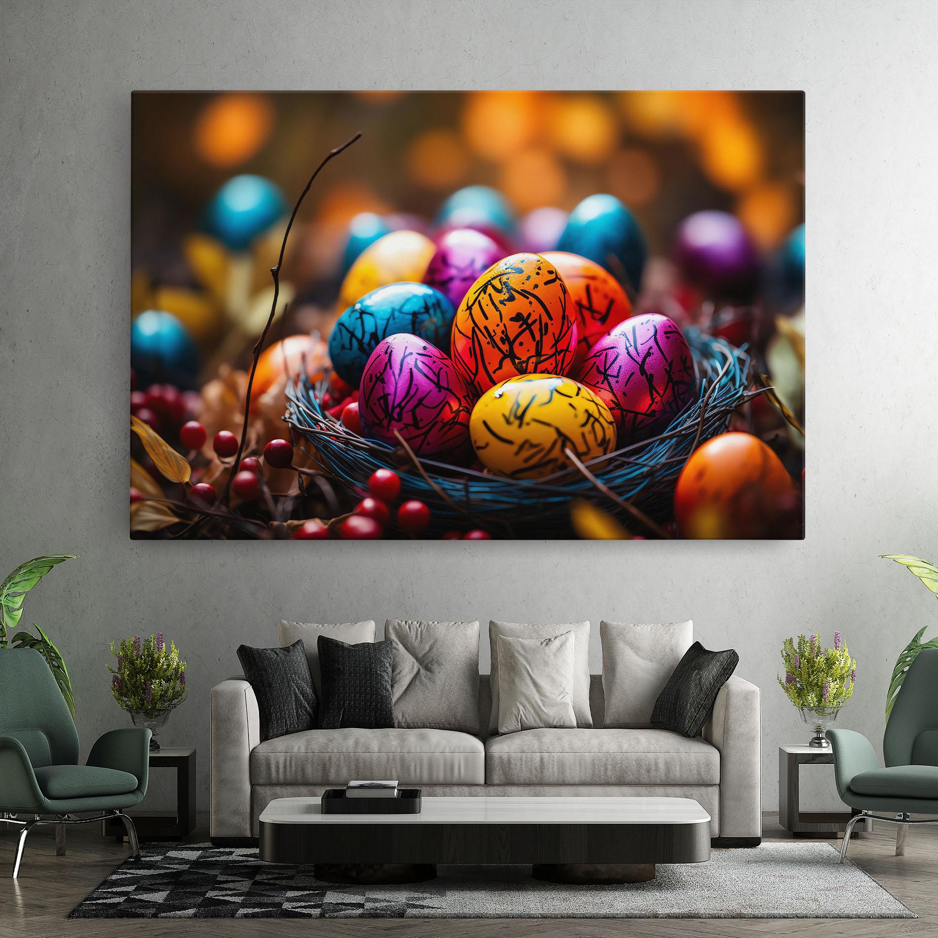 Vászonkép Colorful Easter Eggs mockup 7