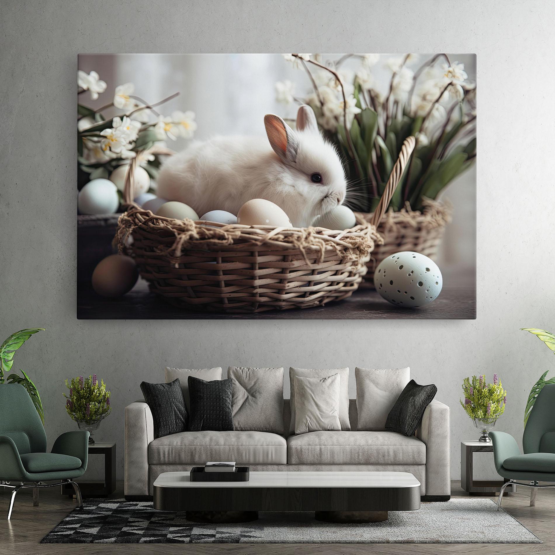 Vászonkép Cute White Easter Eggs mockup 7