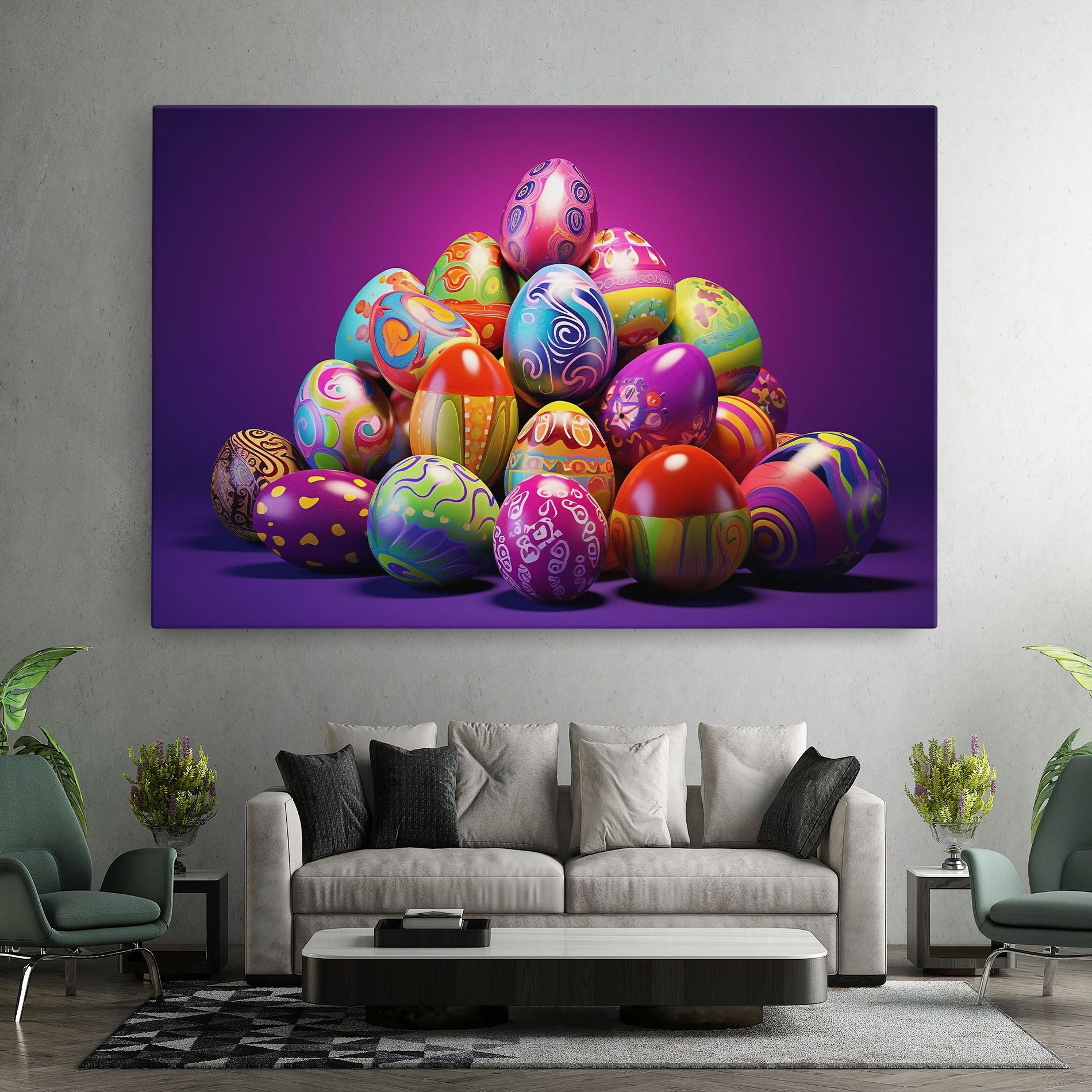 Pile Colorful Eggs mockup 7