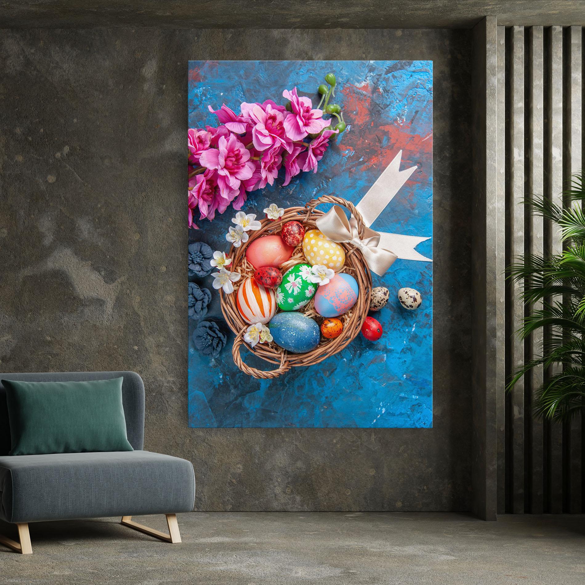 Vászonkép Colored Easter Eggs mockup 7