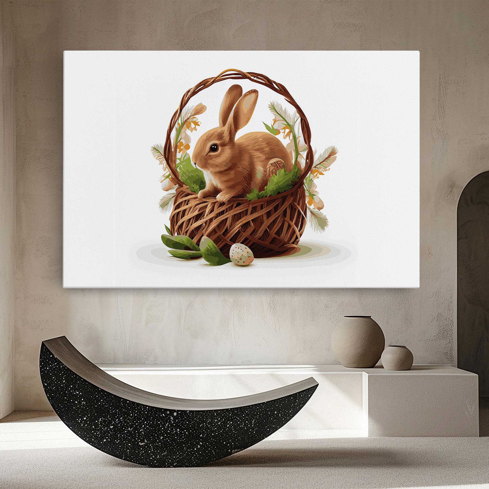 Vászonkép Bunny In Basket mockup 8
