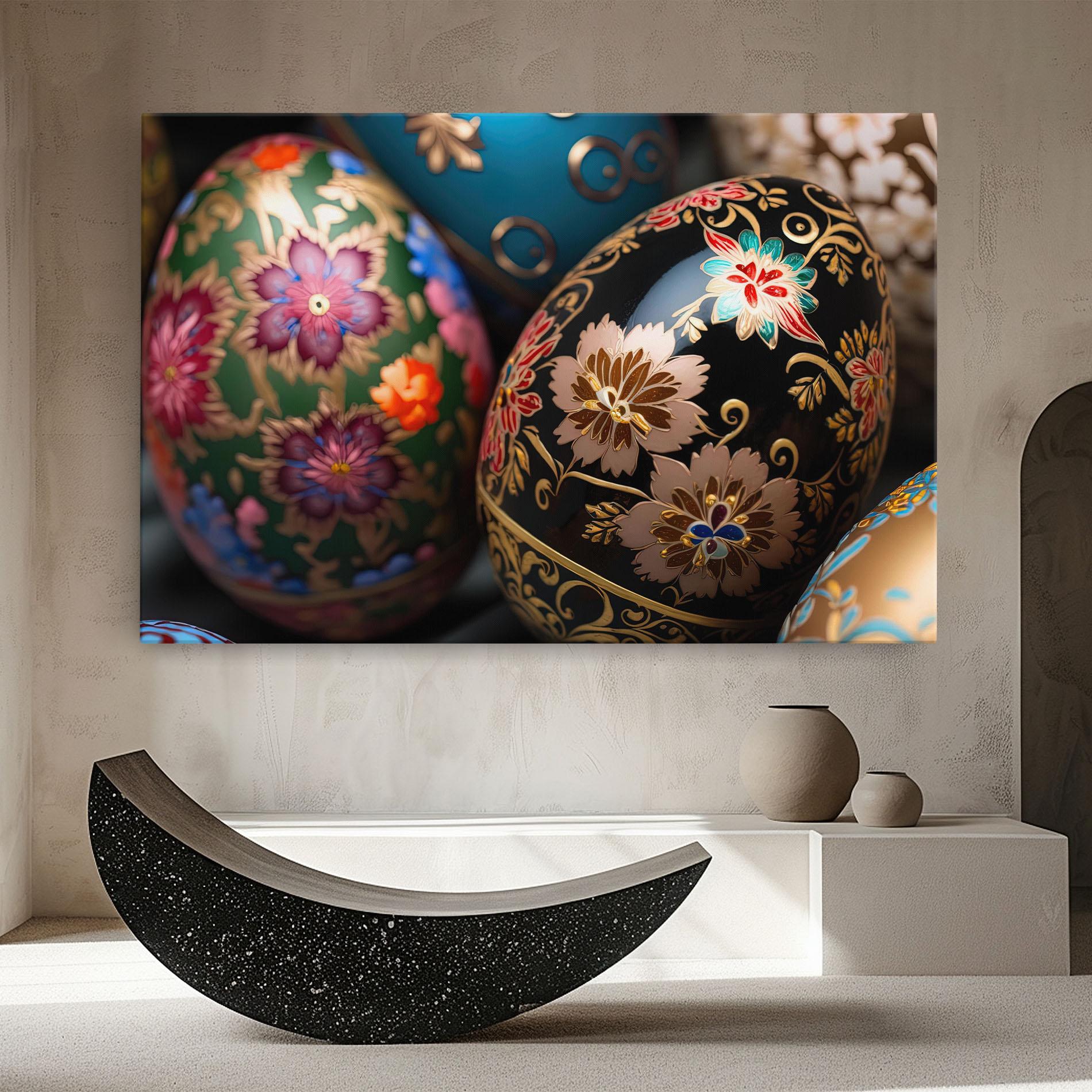 Vászonkép Close Up Painted Eggs mockup 8