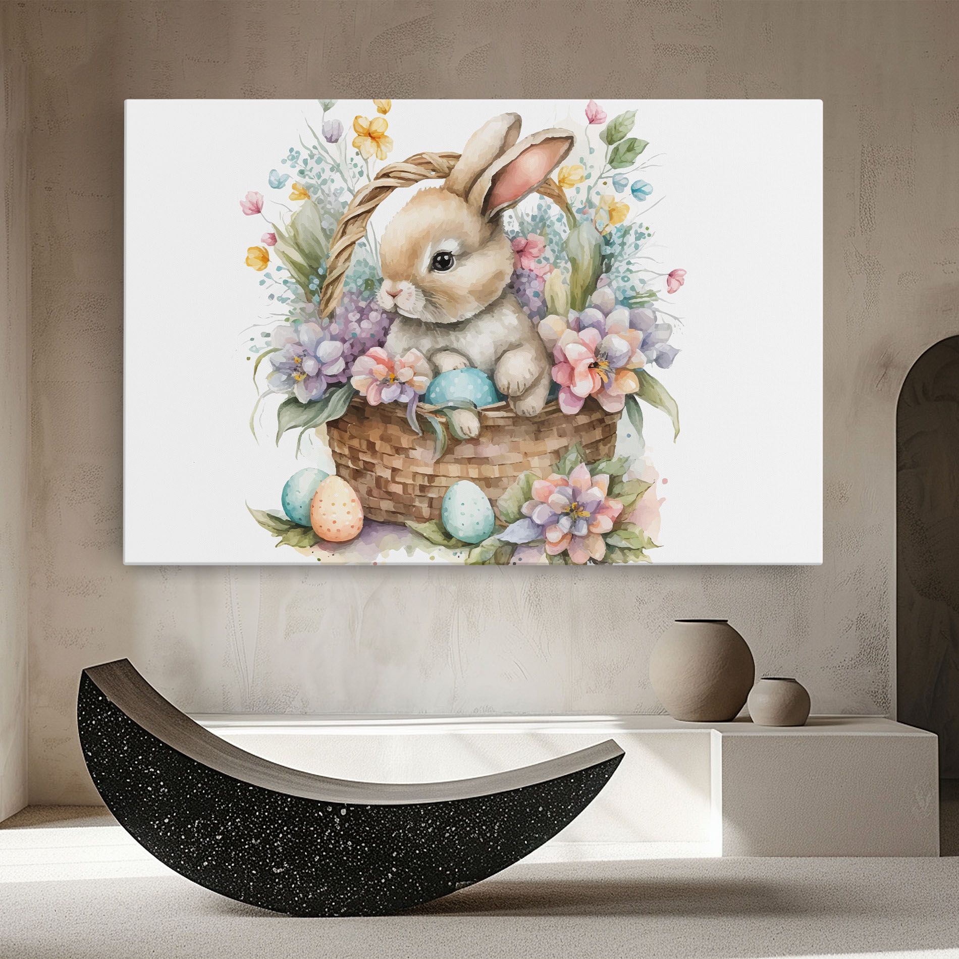 Cute Bunny In Basket mockup 8