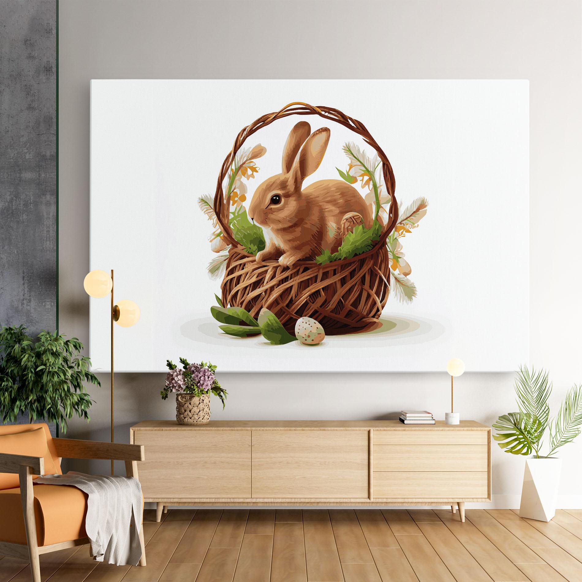 Vászonkép Bunny In Basket mockup 9