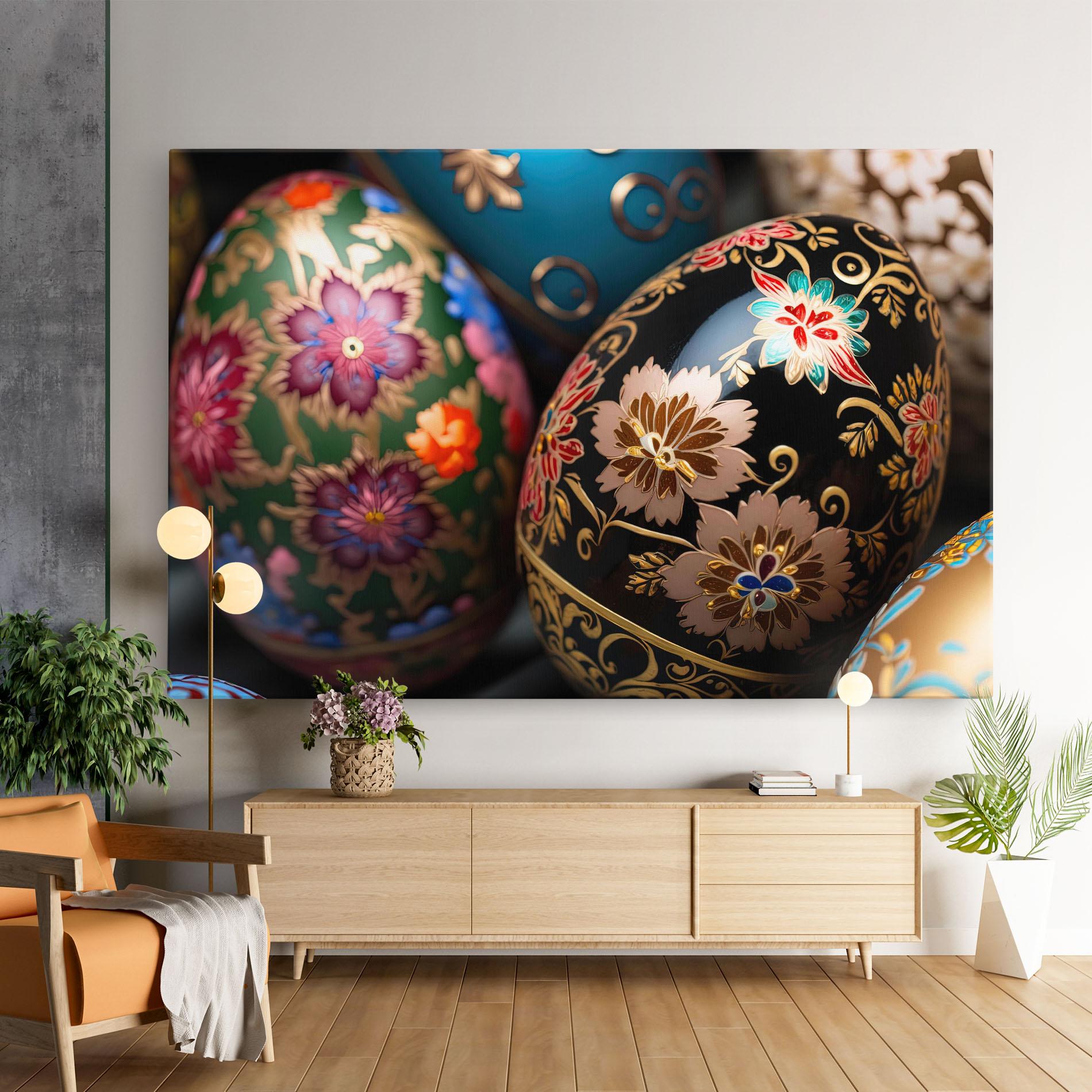 Vászonkép Close Up Painted Eggs mockup 9