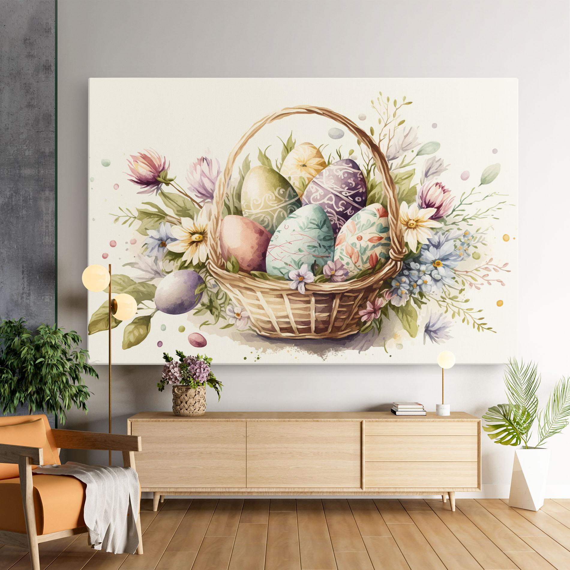 Vászonkép Eggs Basket mockup 9