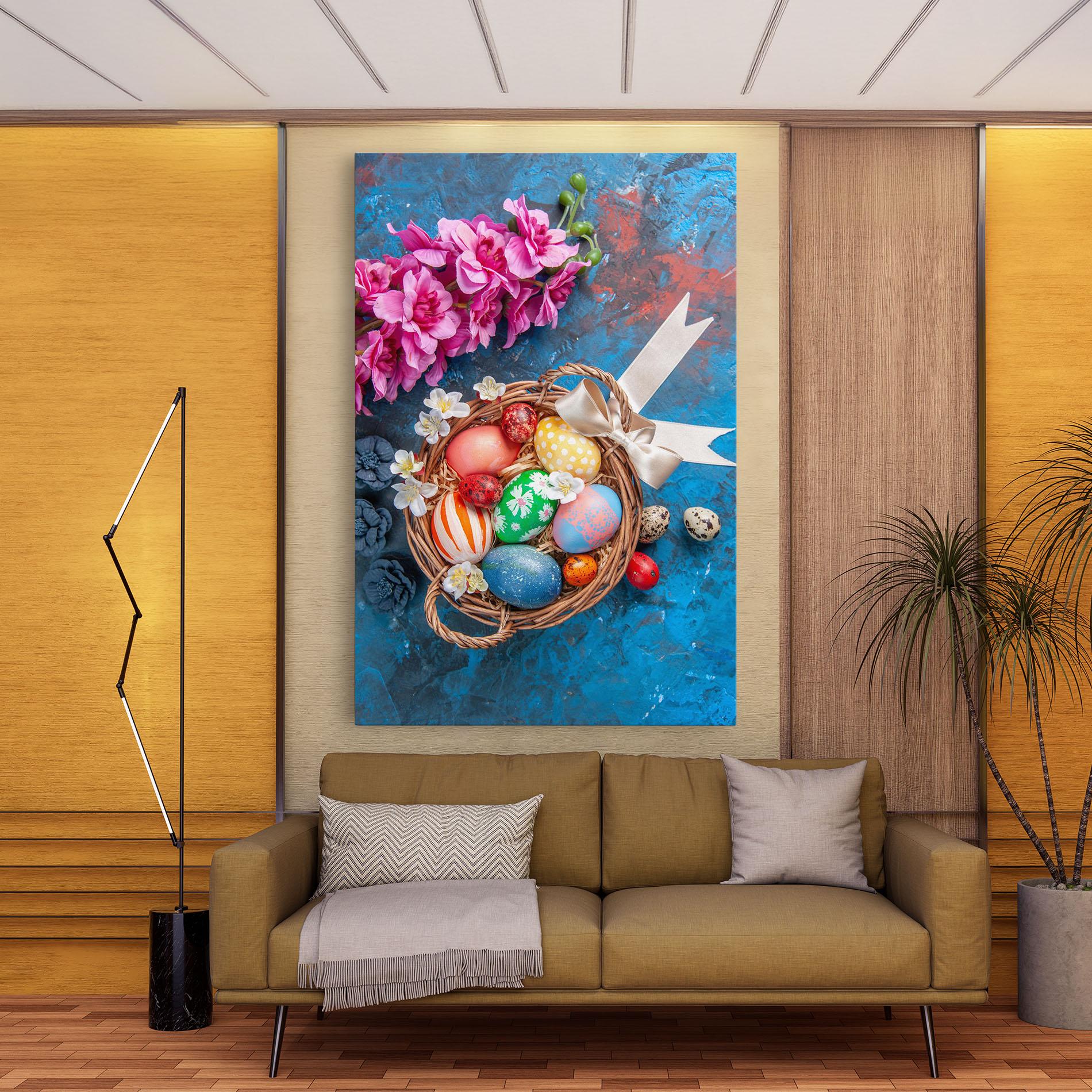 Vászonkép Colored Easter Eggs mockup 9