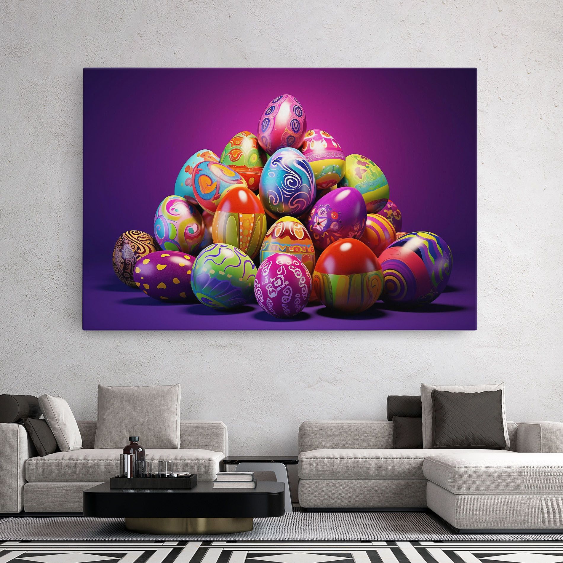 Pile Colorful Eggs mockup 2