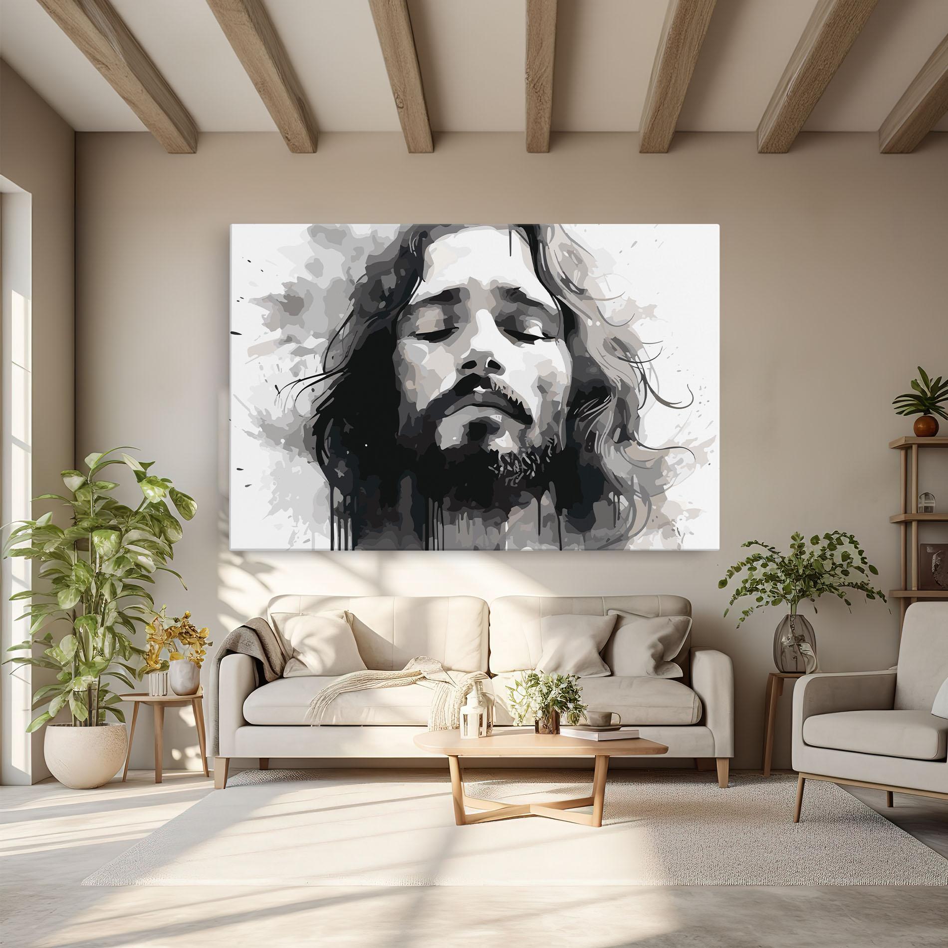 Vászonkép Jesus Ink Art mockup 6