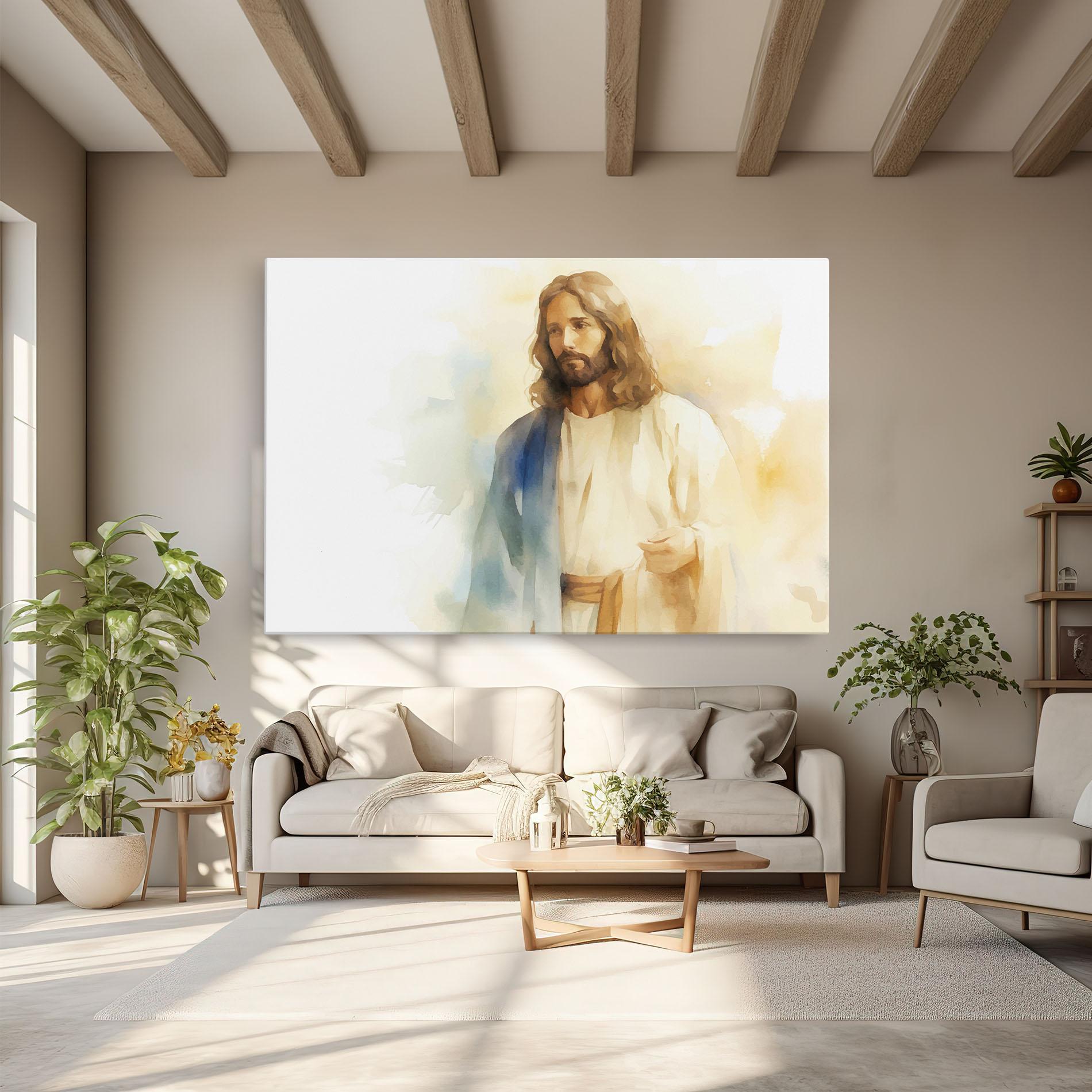 Vászonkép Jesus Light Art mockup 6
