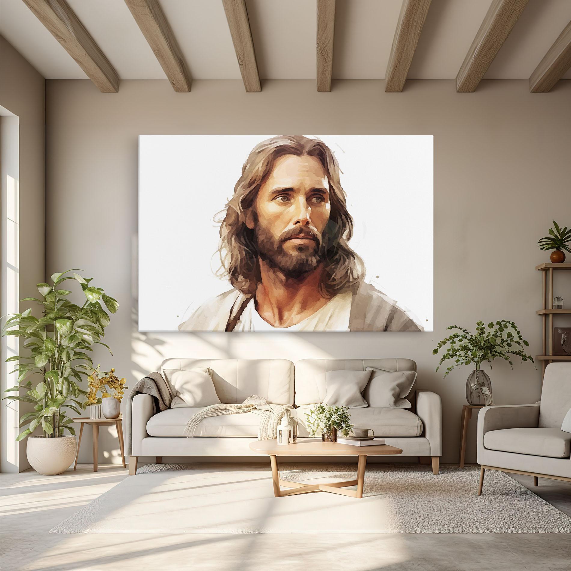 Vászonkép Jesus Long Hair mockup 6
