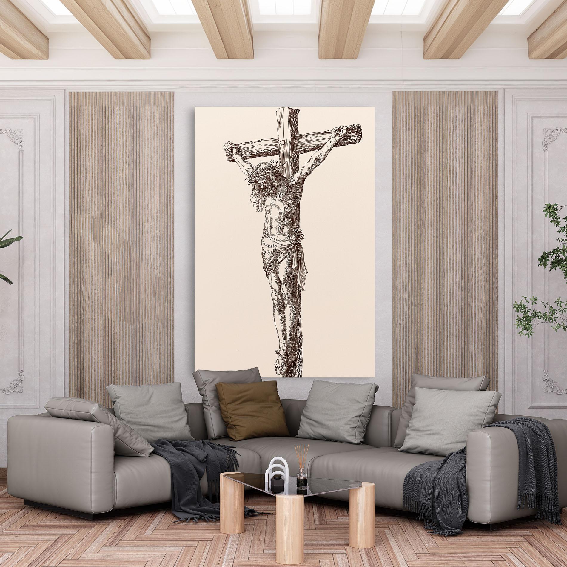 Vászonkép Brown Cross Jesus mockup 6