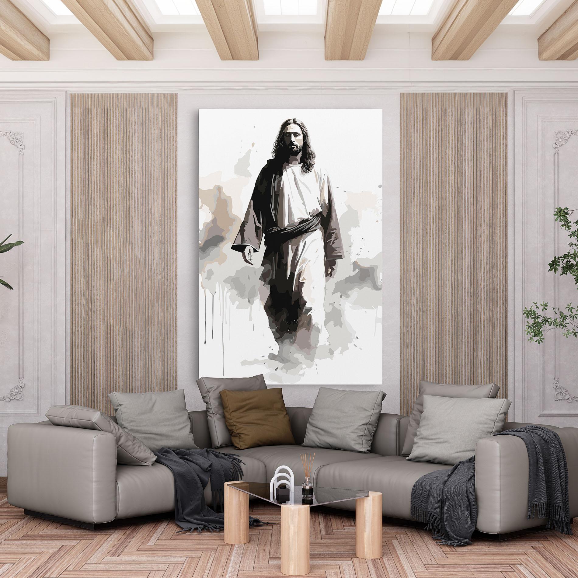 Vászonkép Watercolor Jesus mockup 6