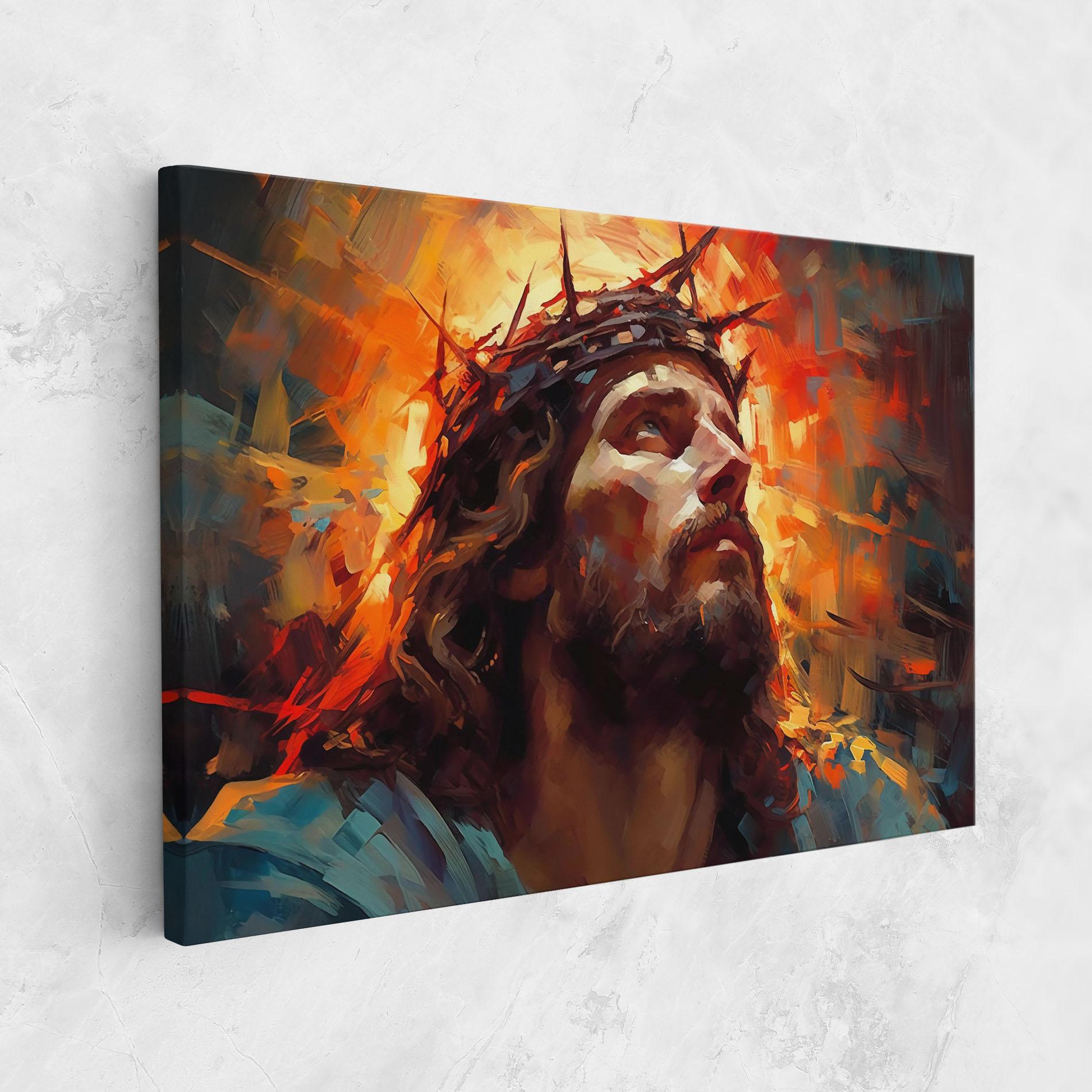 Vászonkép Jesus Crown Light mockup 1