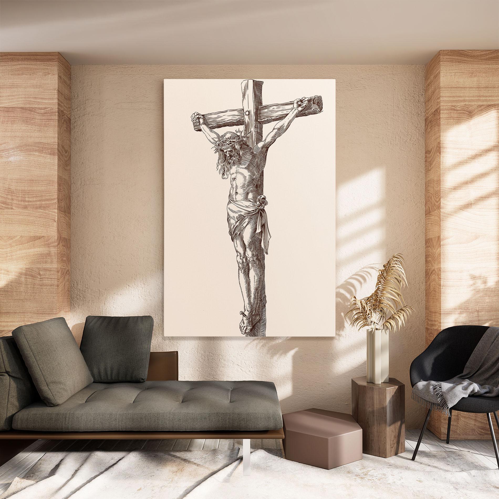 Vászonkép Brown Cross Jesus mockup 8