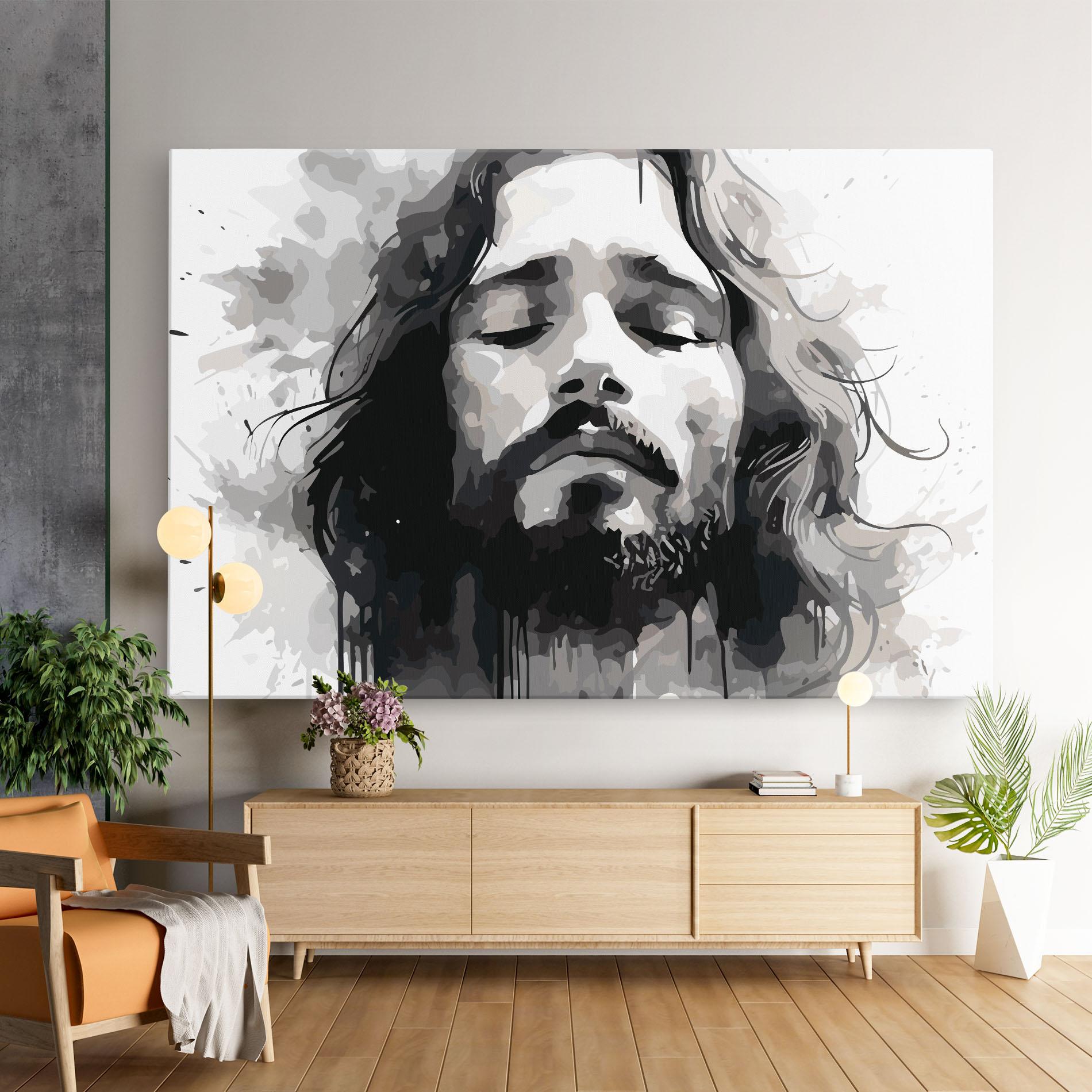 Vászonkép Jesus Ink Art mockup 9
