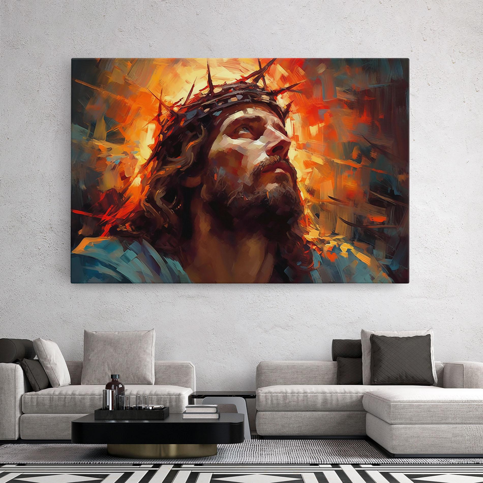 Vászonkép Jesus Crown Light mockup 2