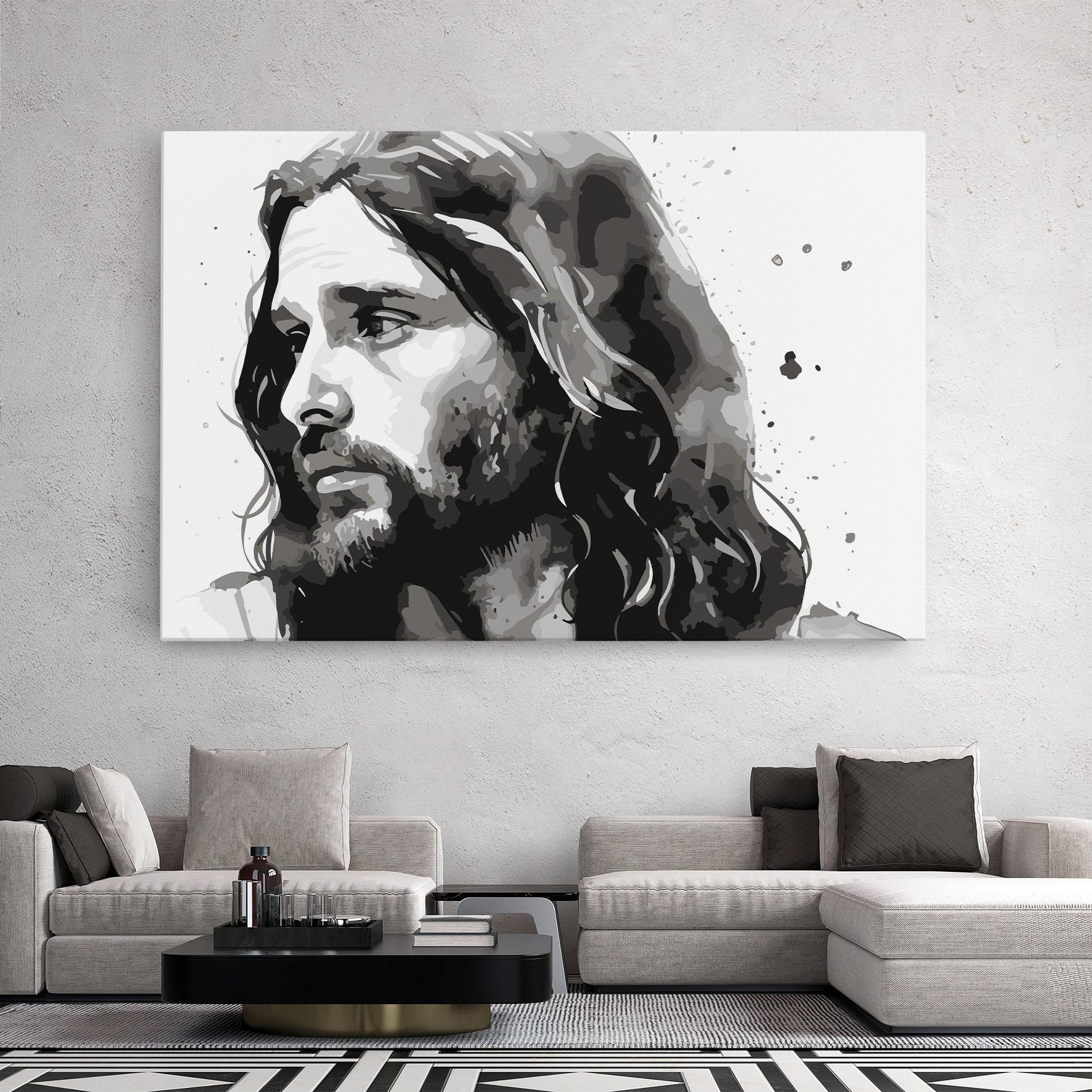Vászonkép Jesus Watercolor mockup 2