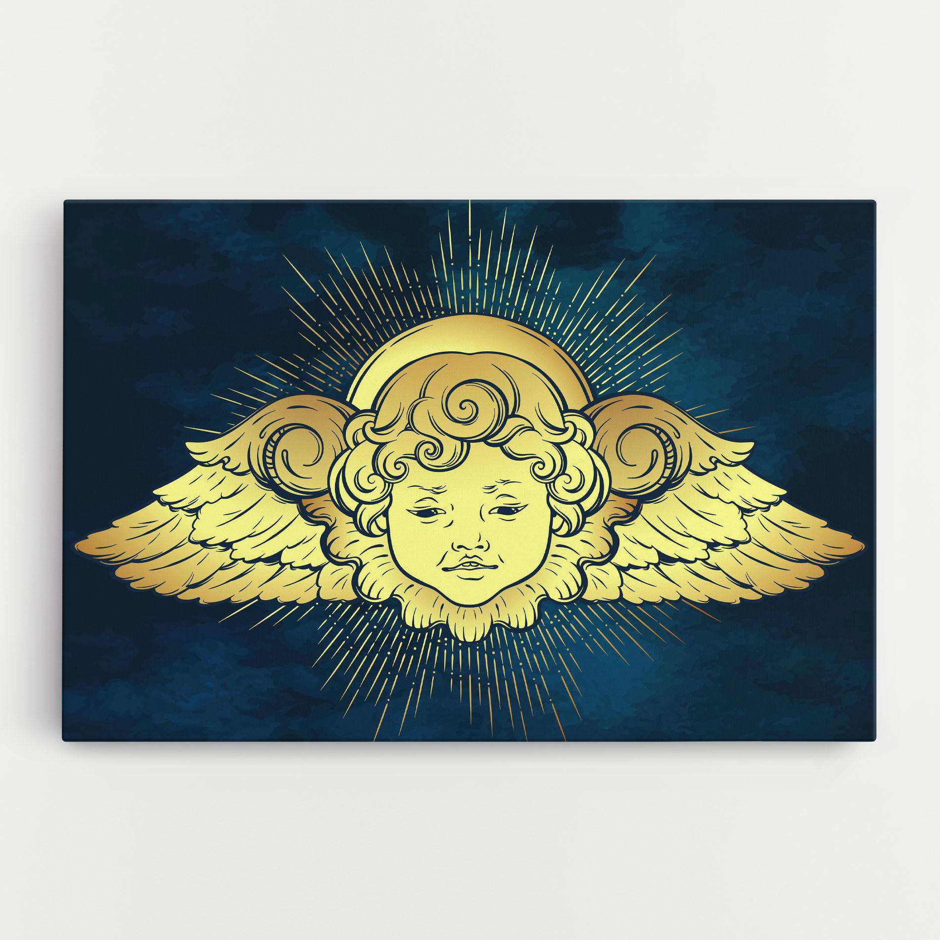 Vászonkép Angel Gold Head mockup 0