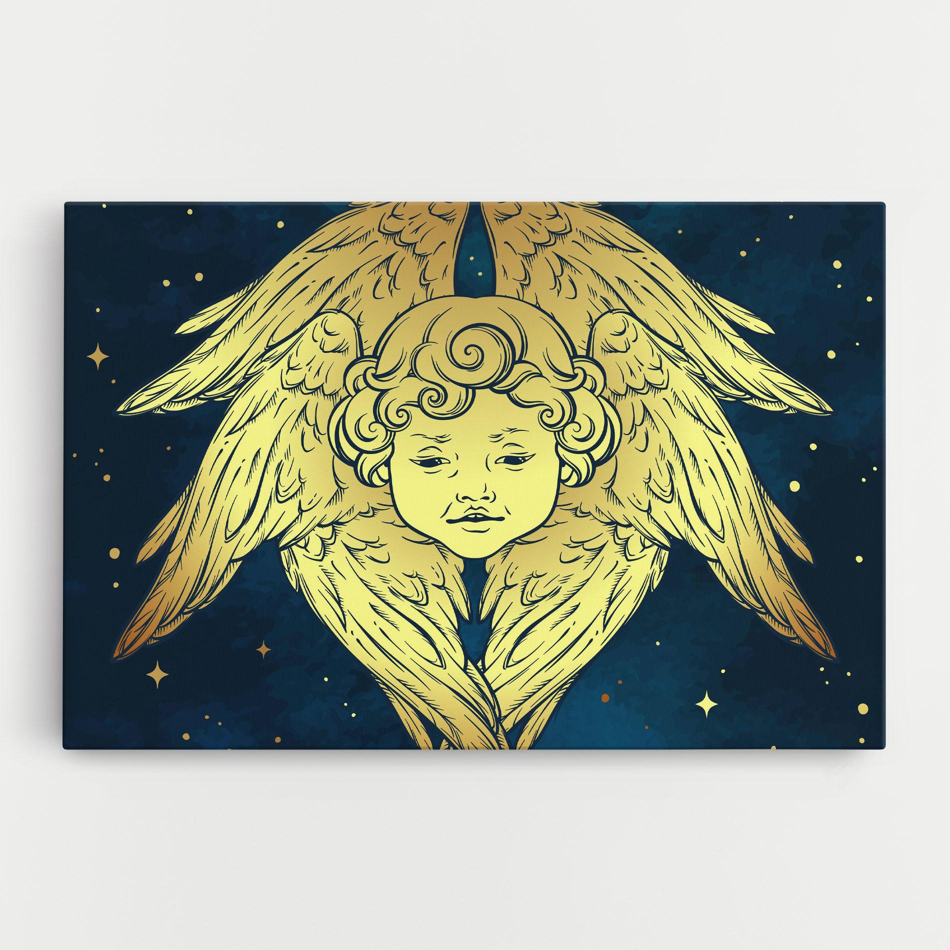 Vászonkép Gold Wings Angel mockup 0