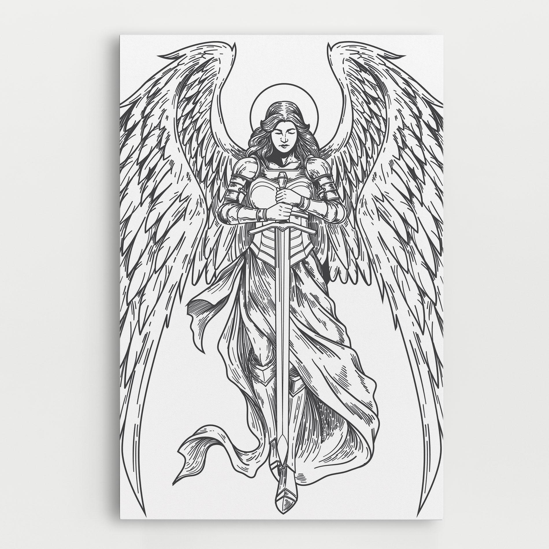 Vászonkép Grey Line Angel mockup 0
