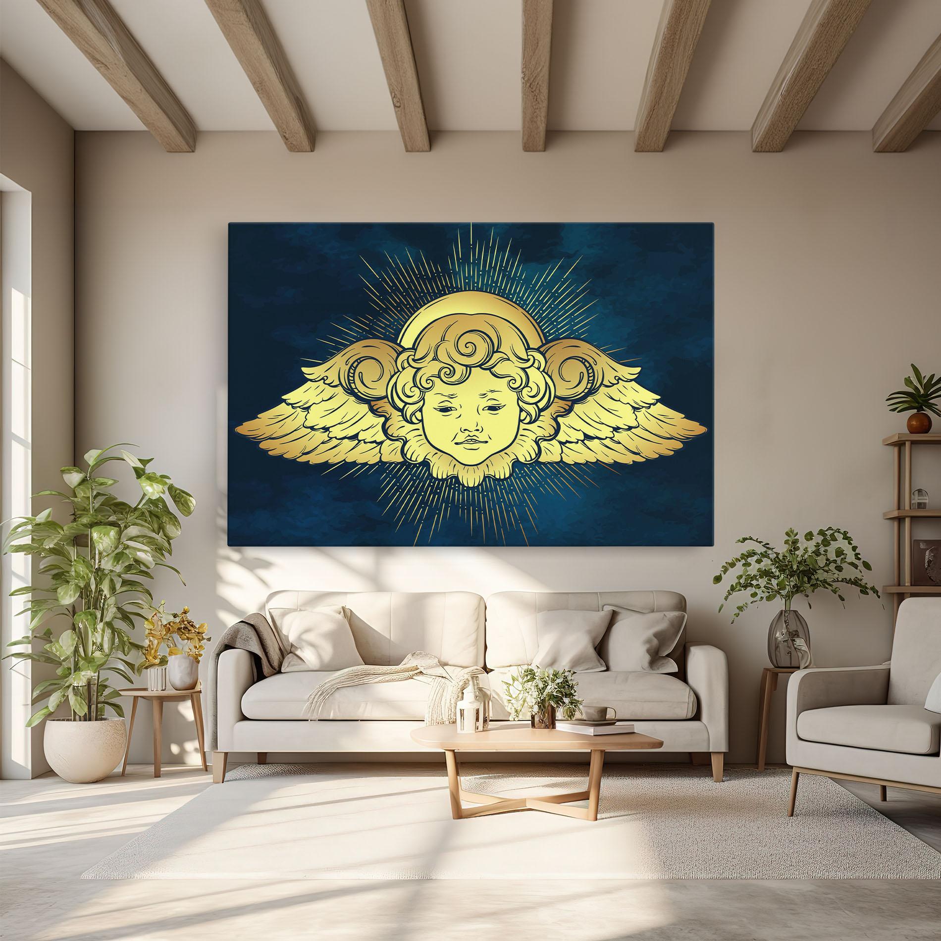 Vászonkép Angel Gold Head mockup 6