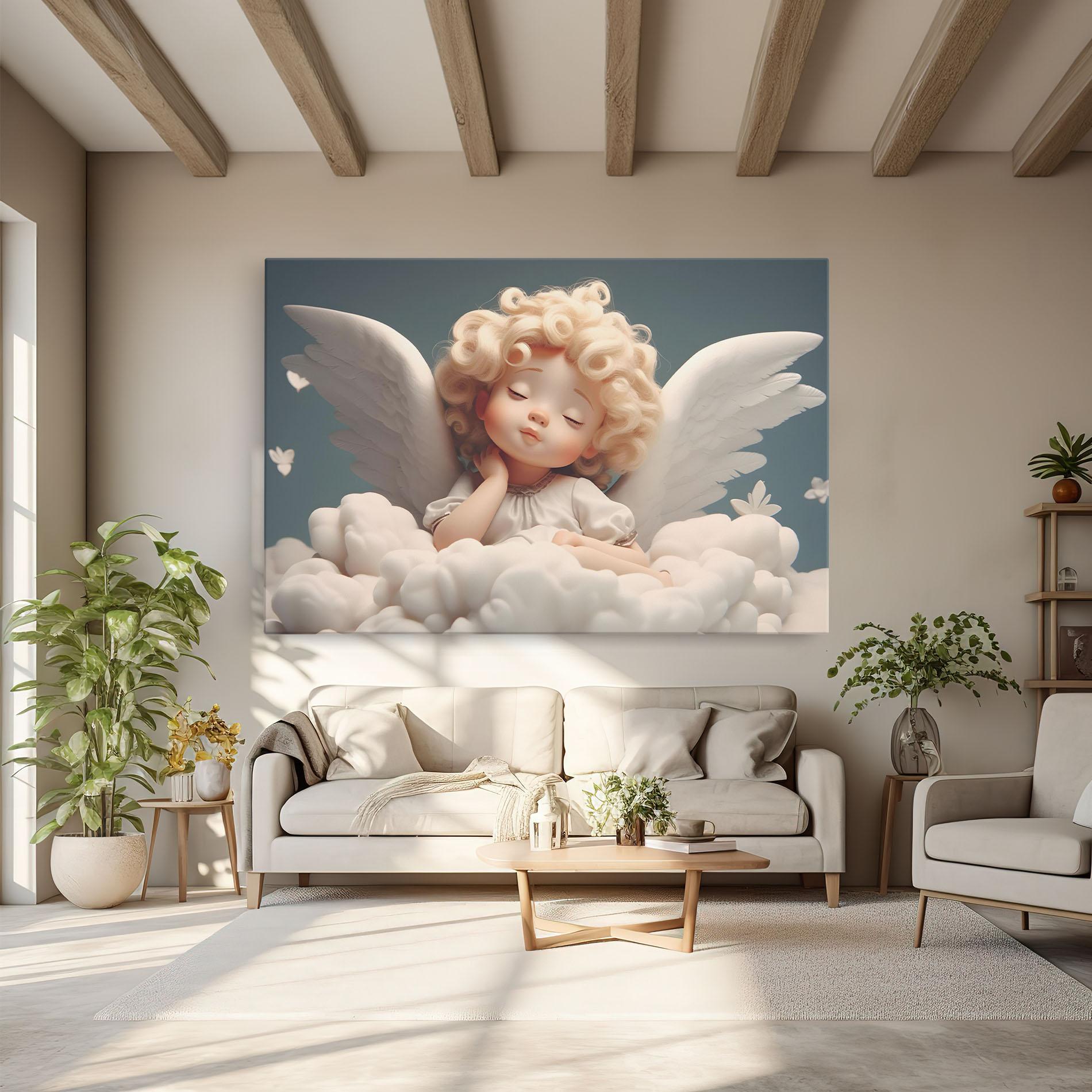 Vászonkép Statue Baby Angel mockup 6