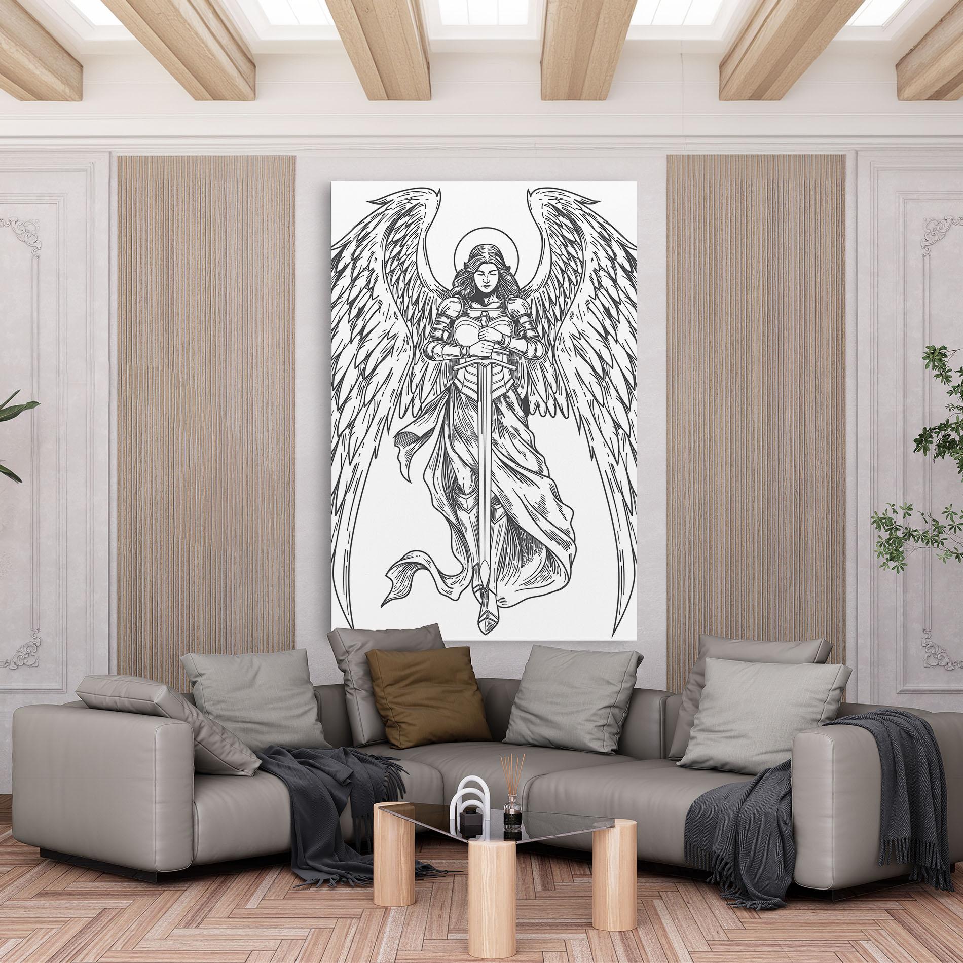 Vászonkép Grey Line Angel mockup 6
