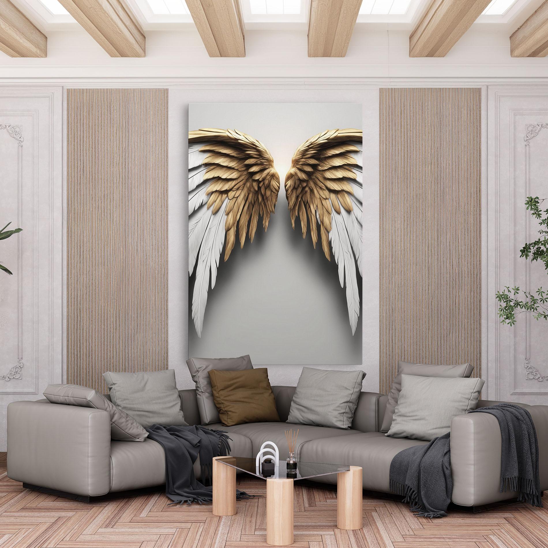 Vászonkép Realistic Angel Wings mockup 6