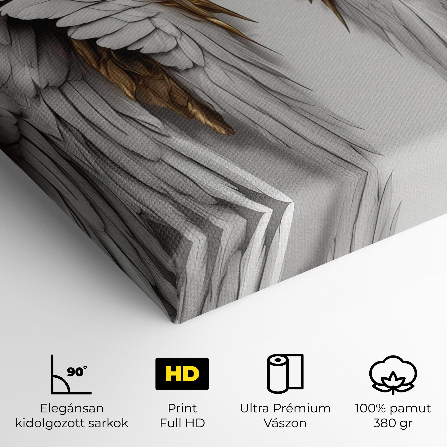 Vászonkép Realistic Gold Angel Wings mockup 4