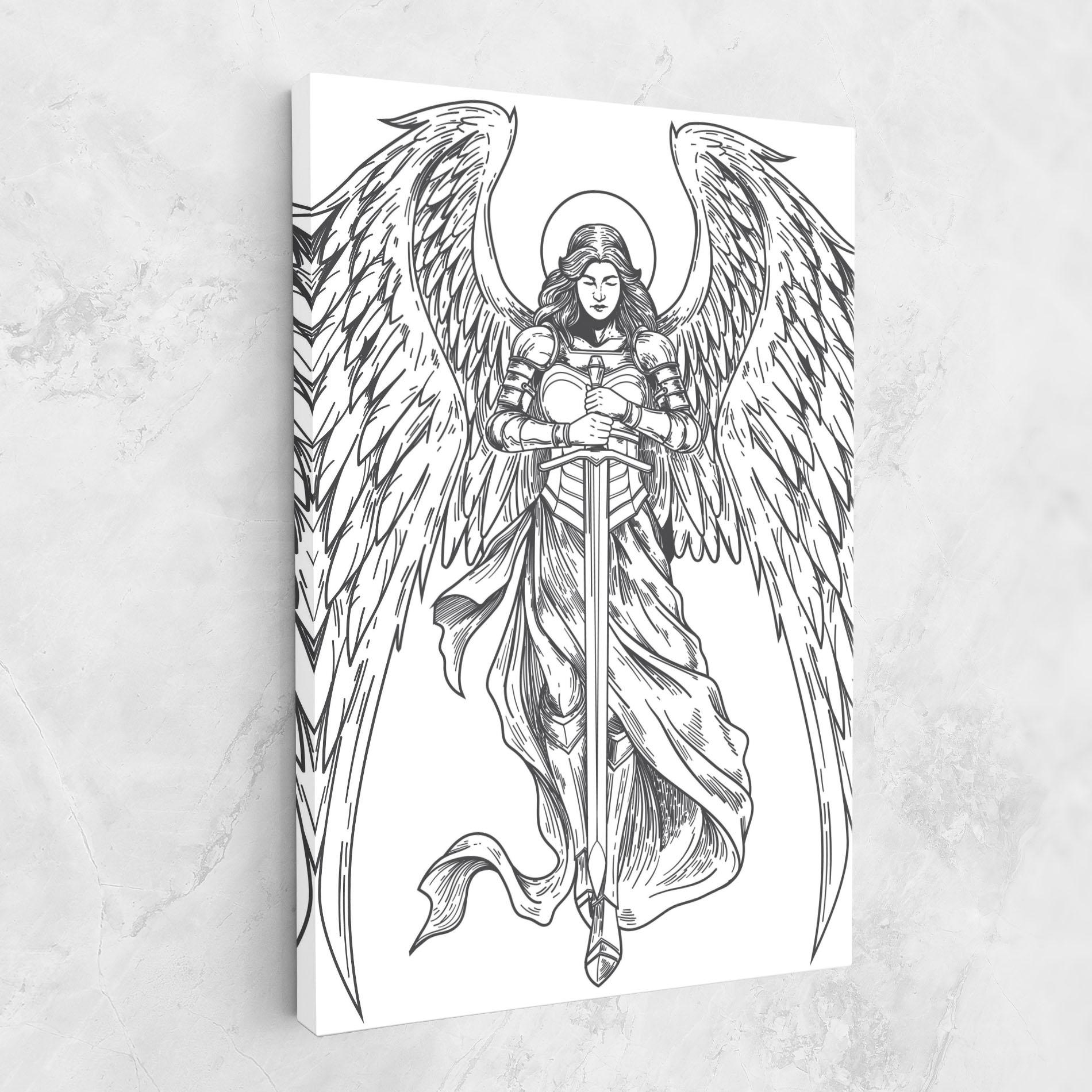 Vászonkép Grey Line Angel mockup 1