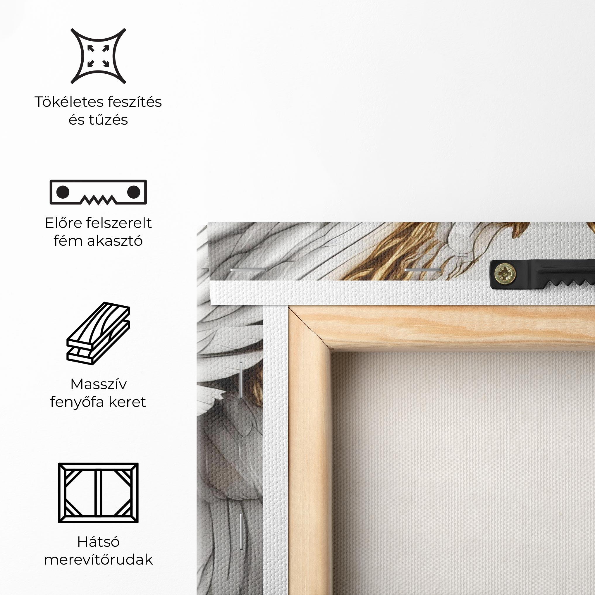 Vászonkép Realistic Gold Angel Wings mockup 5