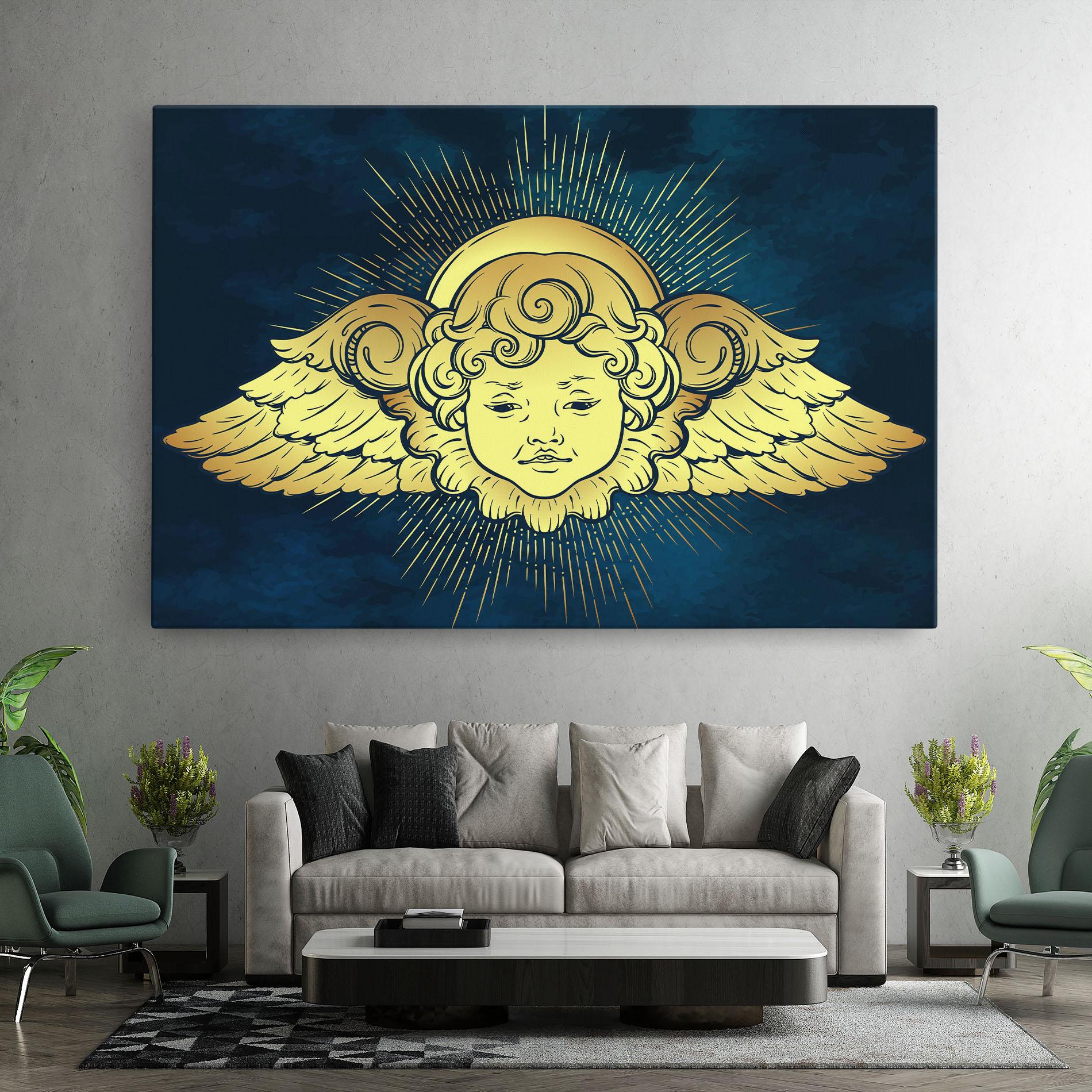 Vászonkép Angel Gold Head mockup 7