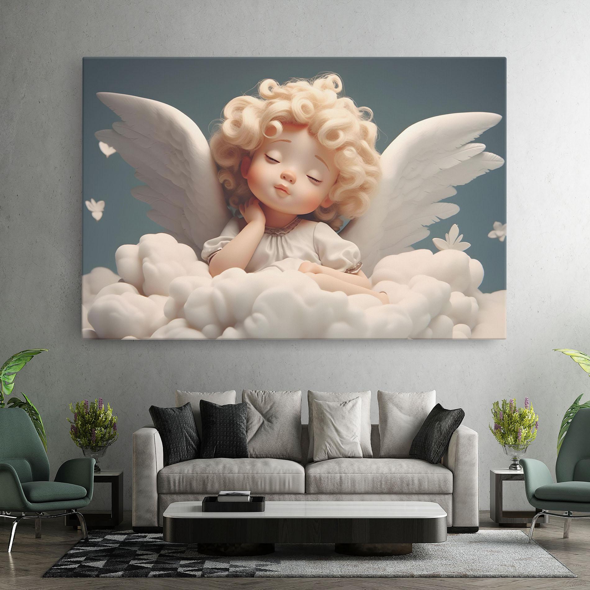 Vászonkép Statue Baby Angel mockup 7