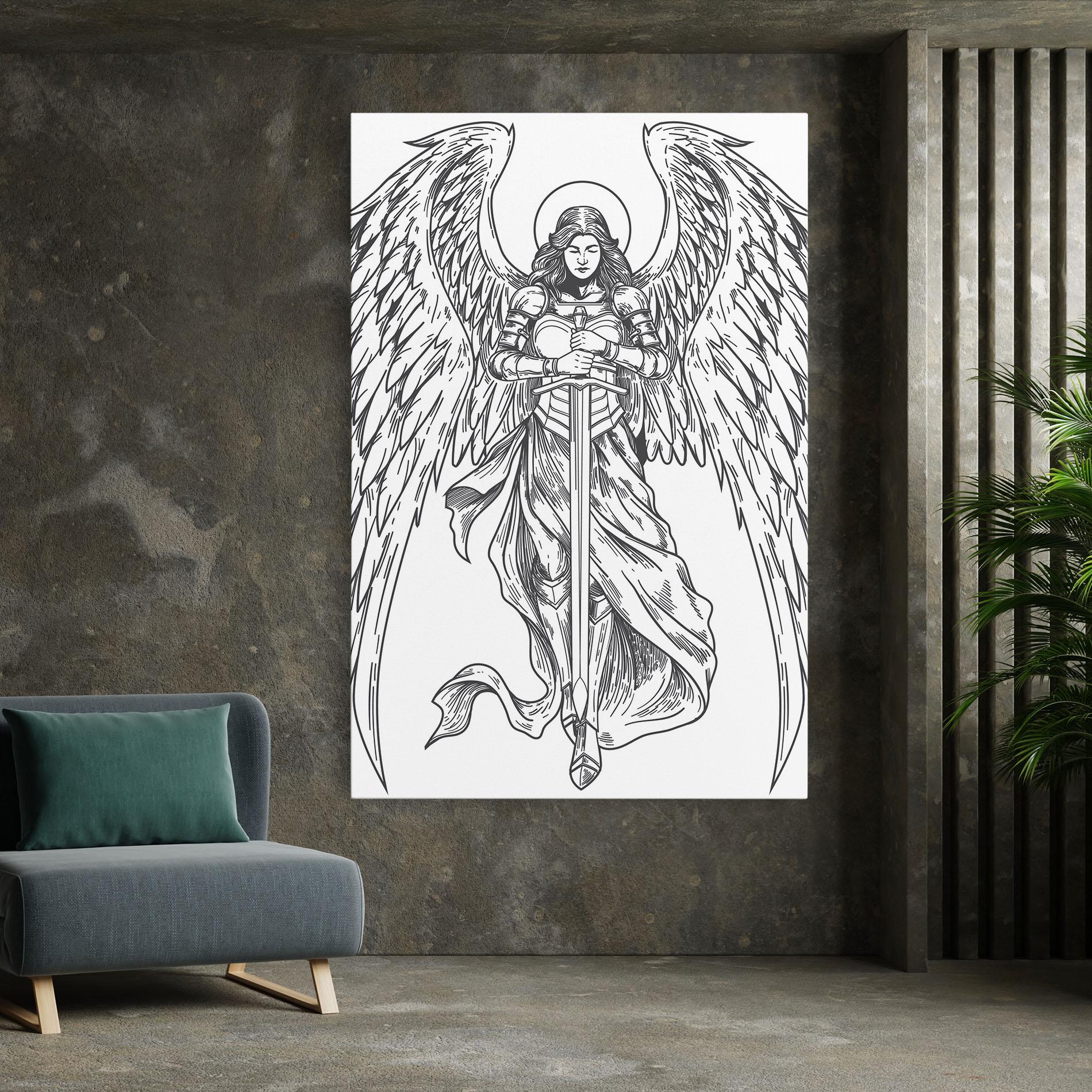 Vászonkép Grey Line Angel mockup 7