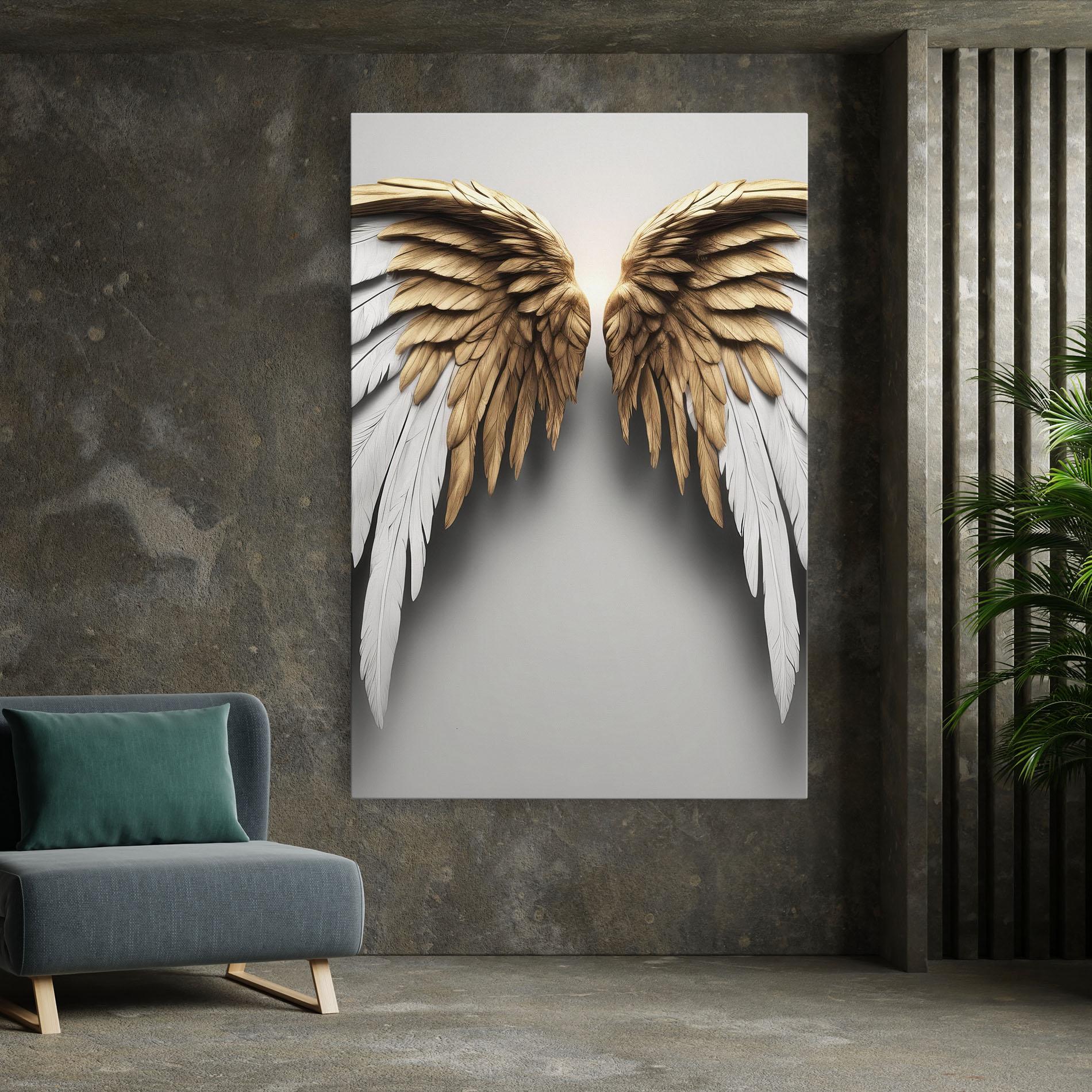 Vászonkép Realistic Angel Wings mockup 7