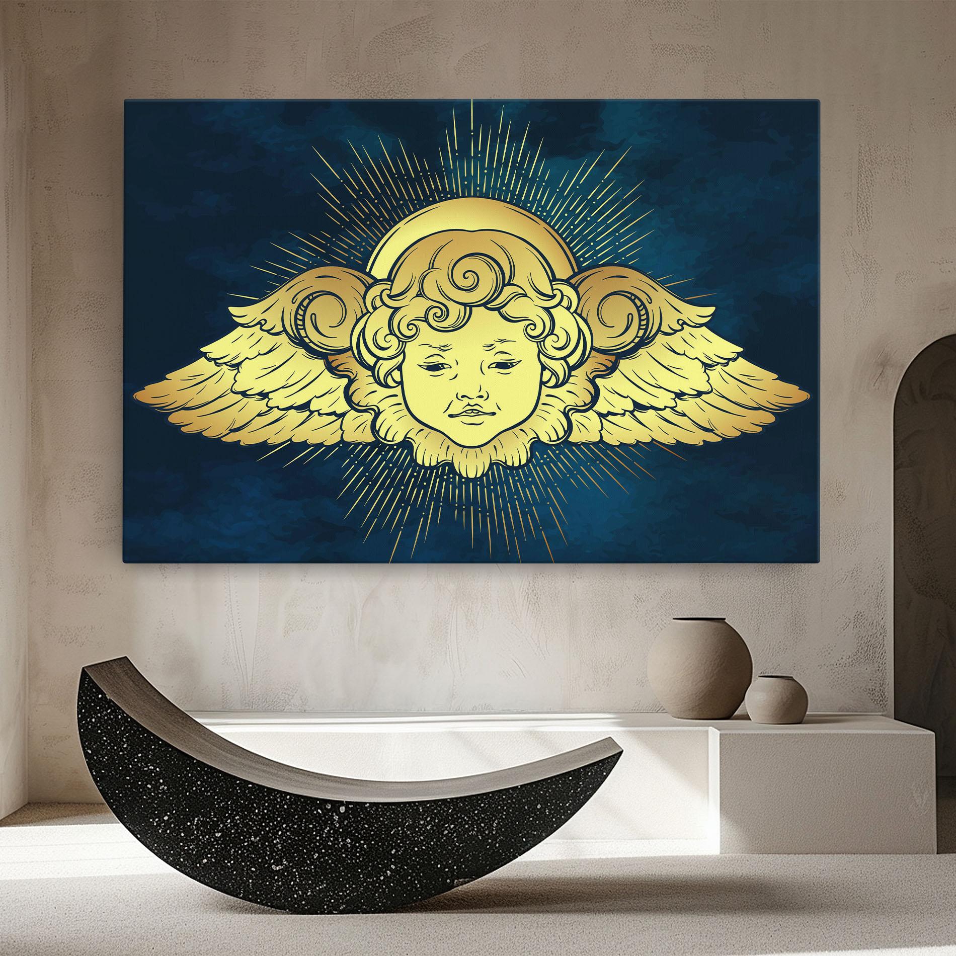 Vászonkép Angel Gold Head mockup 8