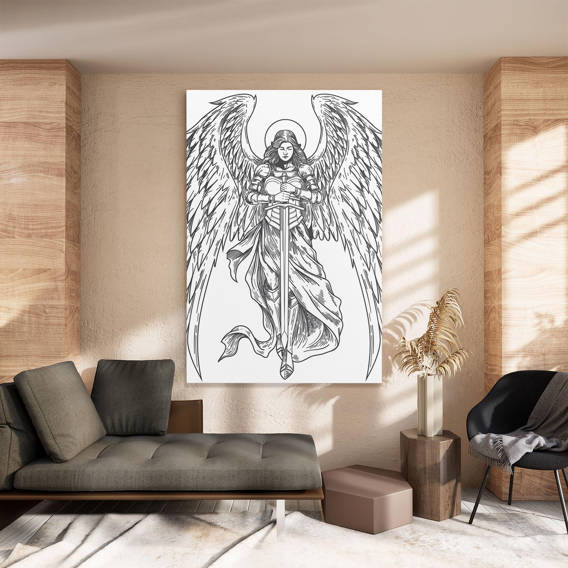 Vászonkép Grey Line Angel mockup 8