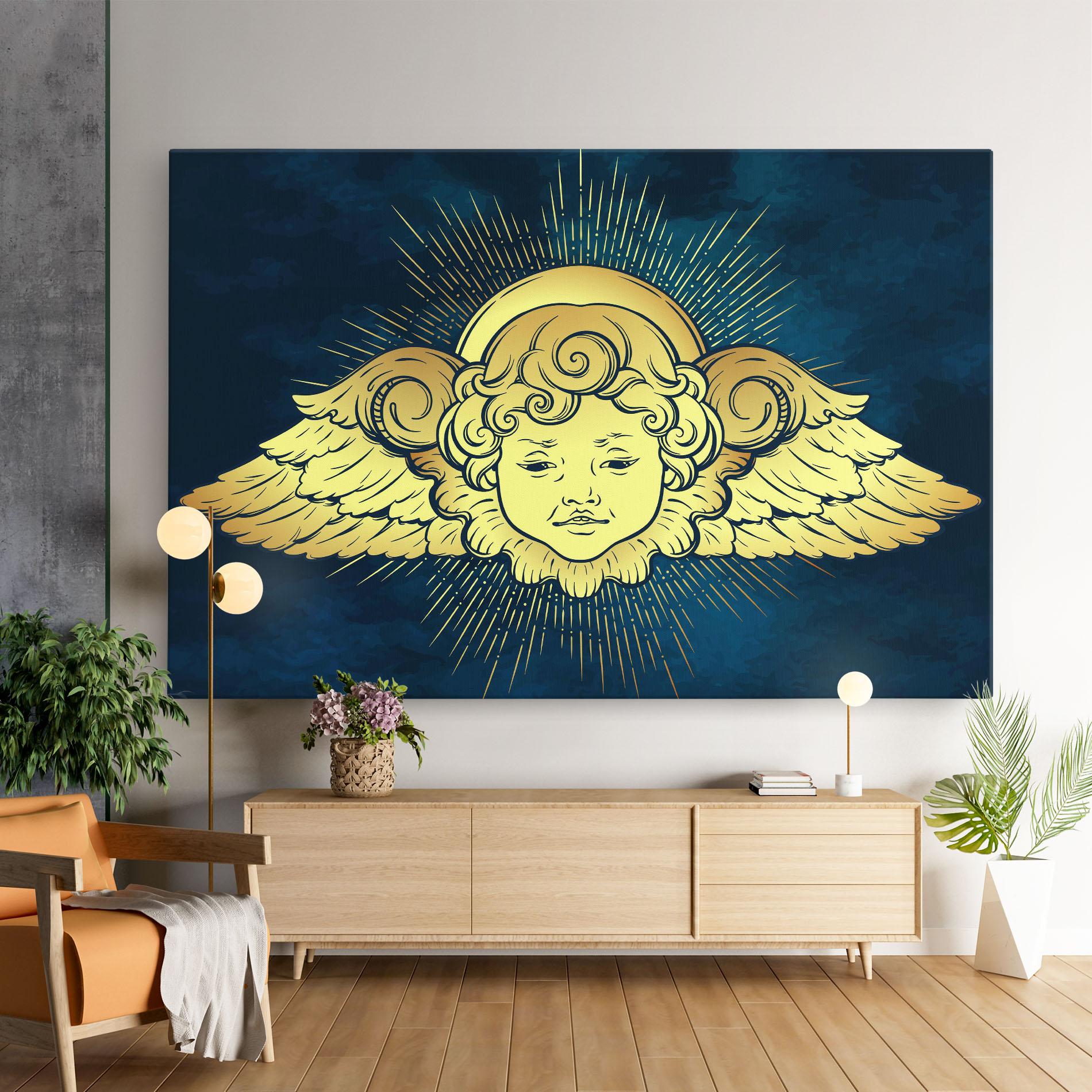 Vászonkép Angel Gold Head mockup 9