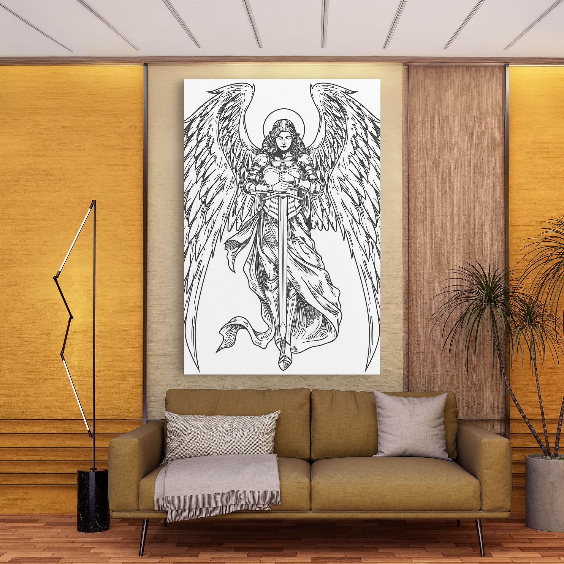 Vászonkép Grey Line Angel mockup 9